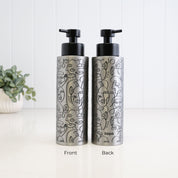 Brushed Steel Dispenser Bottle, 500ml, Abstract Art Black