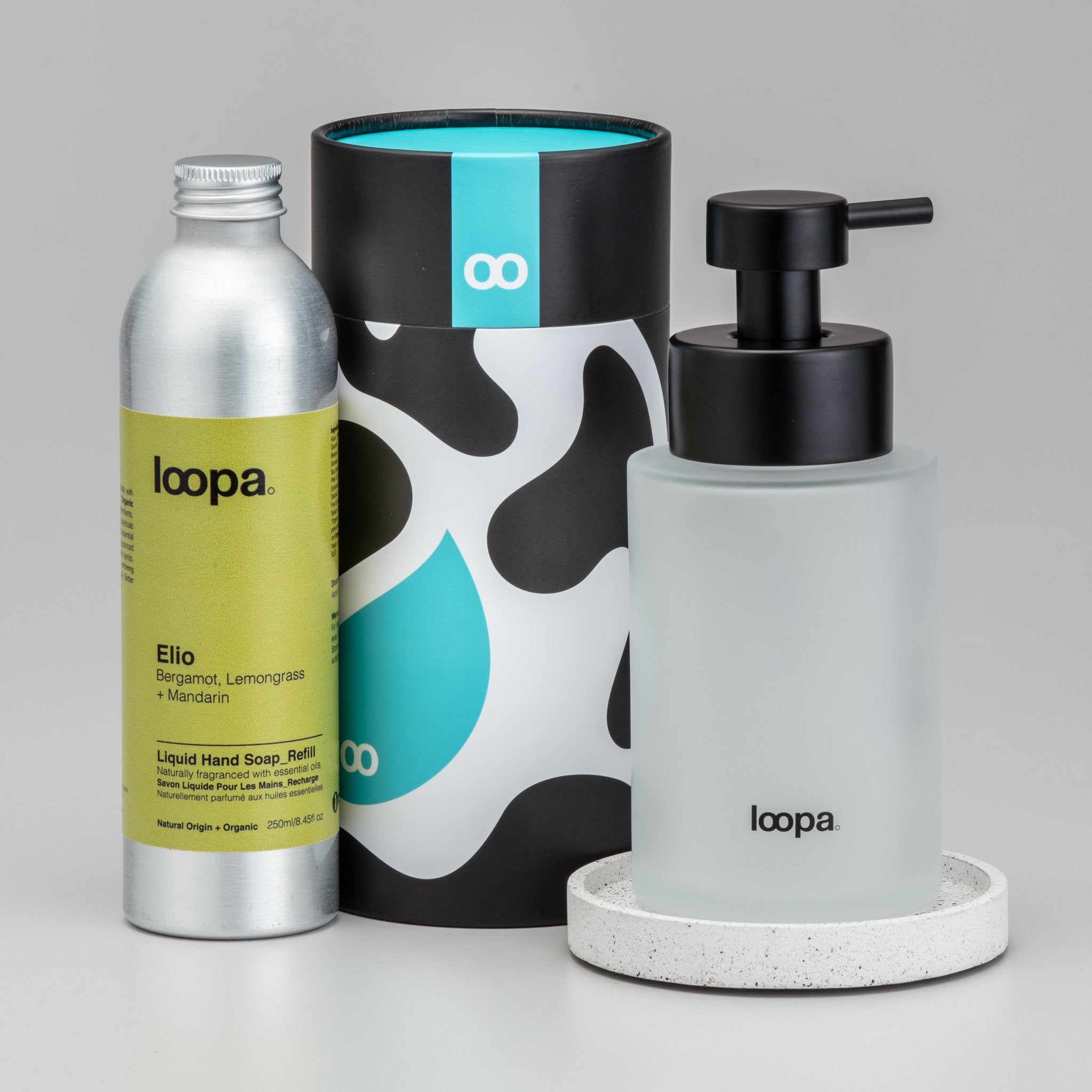 Soap Starter Set Frosted Glass Bottle