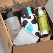 Soap Starter Set Frosted Glass Bottle