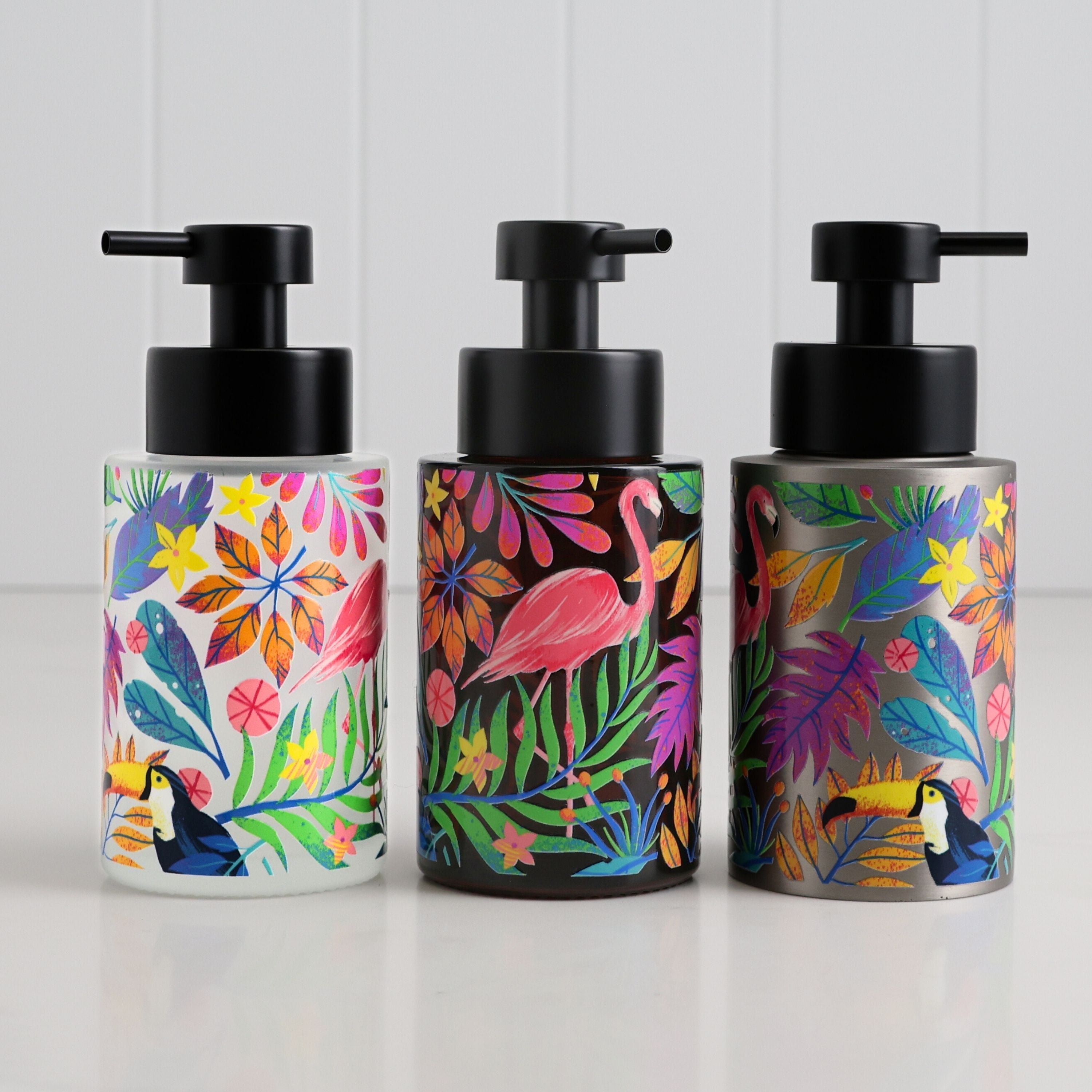 Tropical Flamingo Dispenser Bottle, 250ml