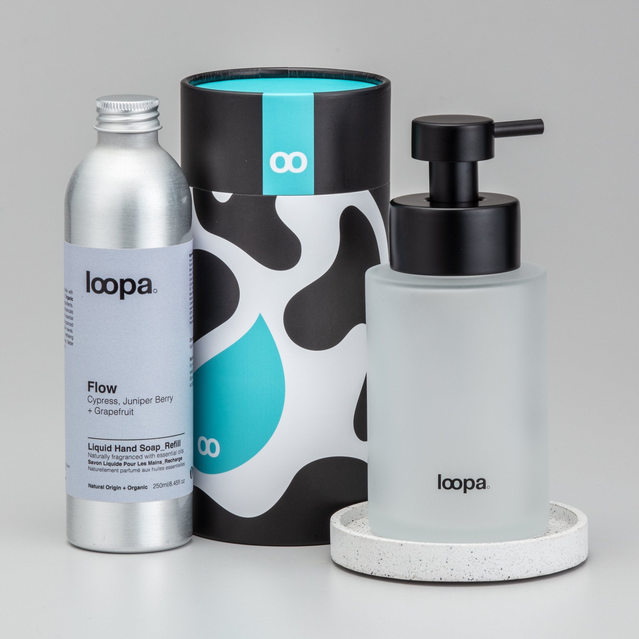 Soap Starter Set Frosted Glass Bottle