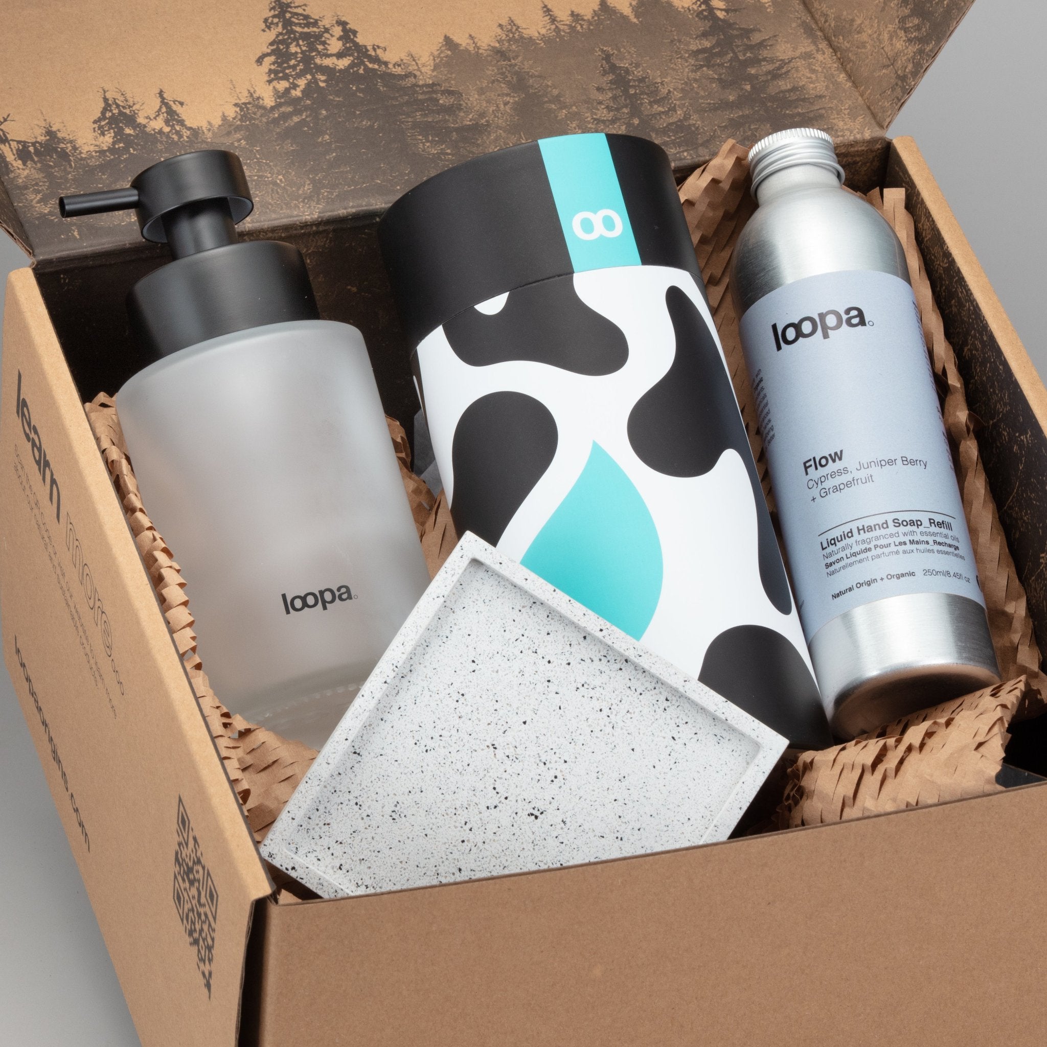 Hand Soap Starter Set, Frosted Glass, Cypress, Juniper Berry +