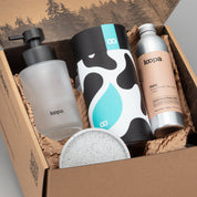 Soap Starter Set Frosted Glass Bottle