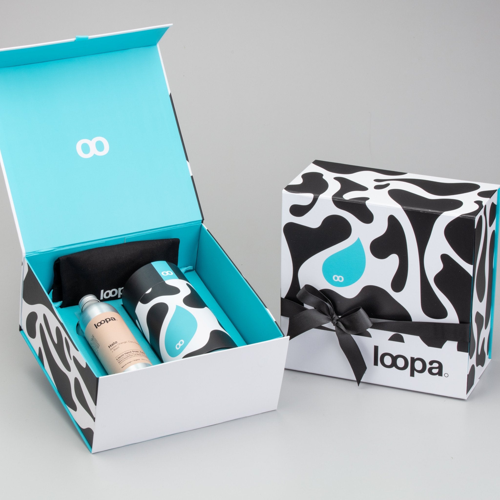 Loopa Glass Hand Soap Gift Set, Frosted Glass, Sweet Orange, Clary Sage + Basil (H ...