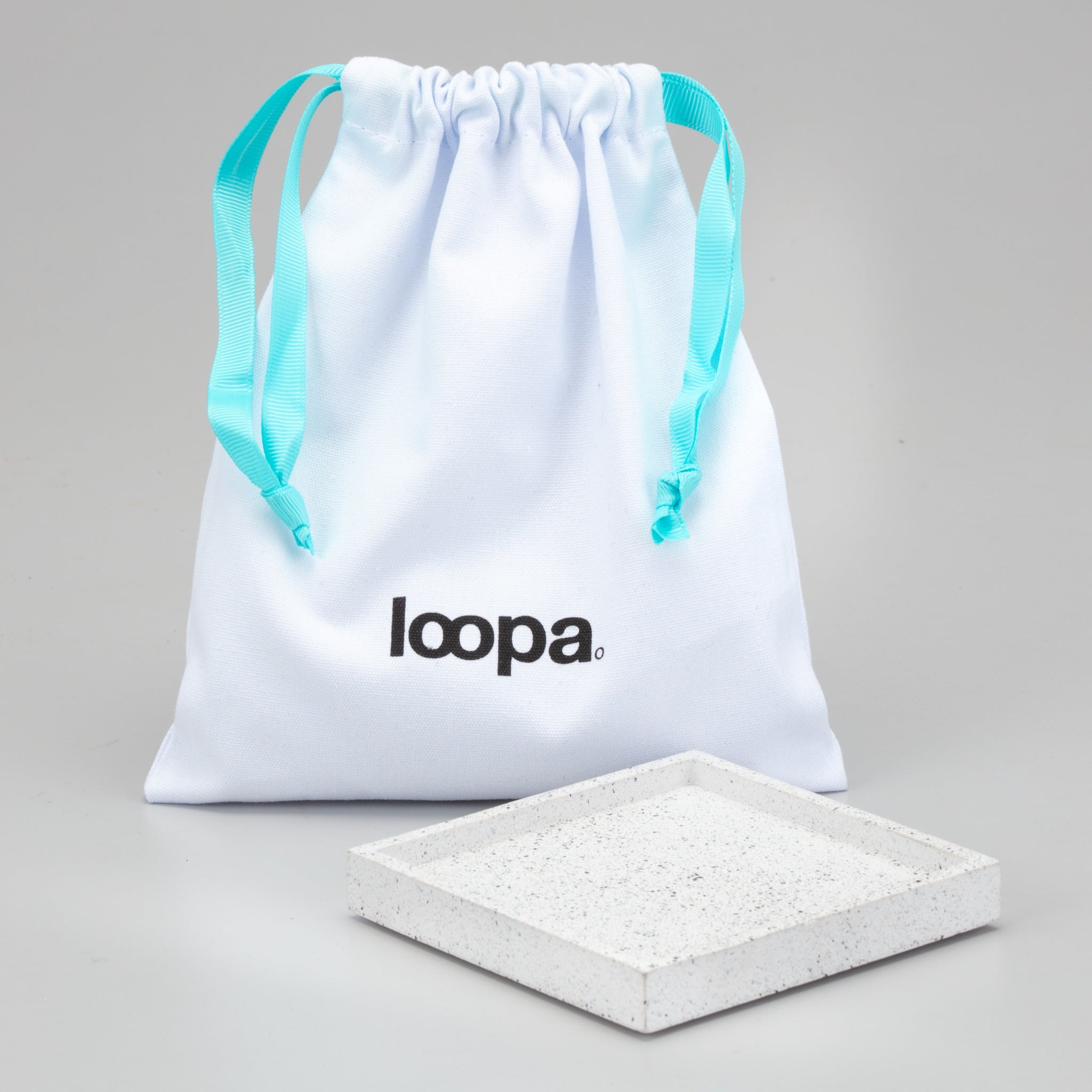 Square Coaster With White Bag
