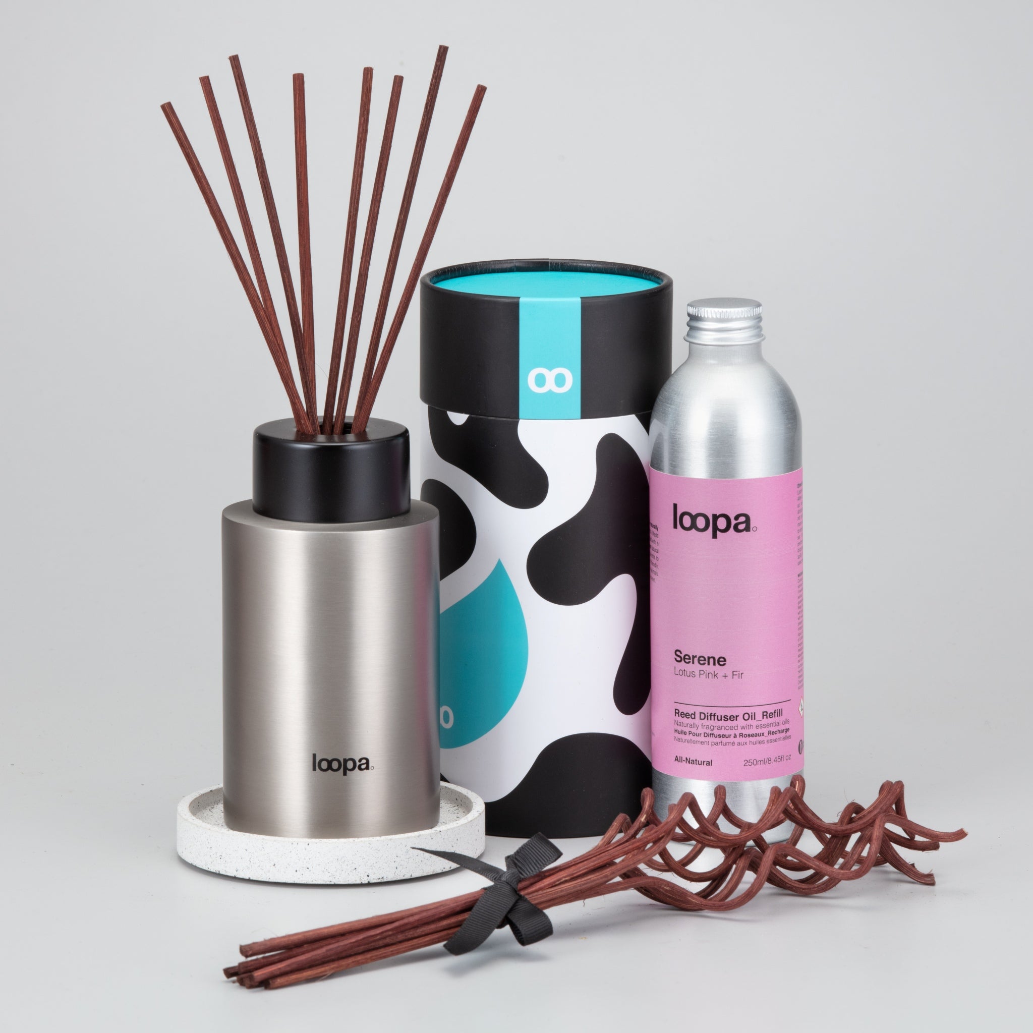 Diffuser Starter Set, 250ml, Lotus Pink + Fir (Serene)