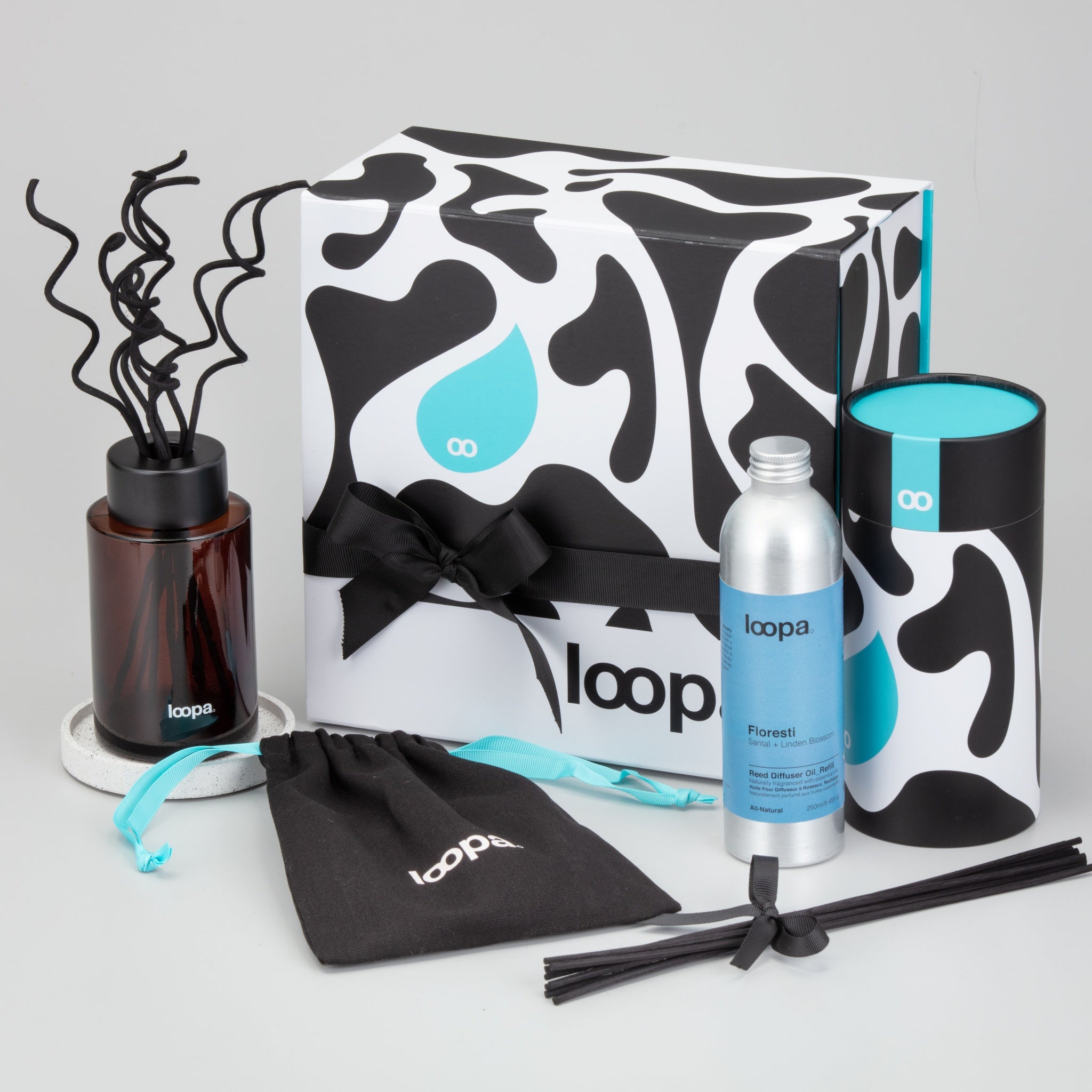 Reed Diffuser Gift Set, 250ml, Santal + Linden Blossom (Floresti)