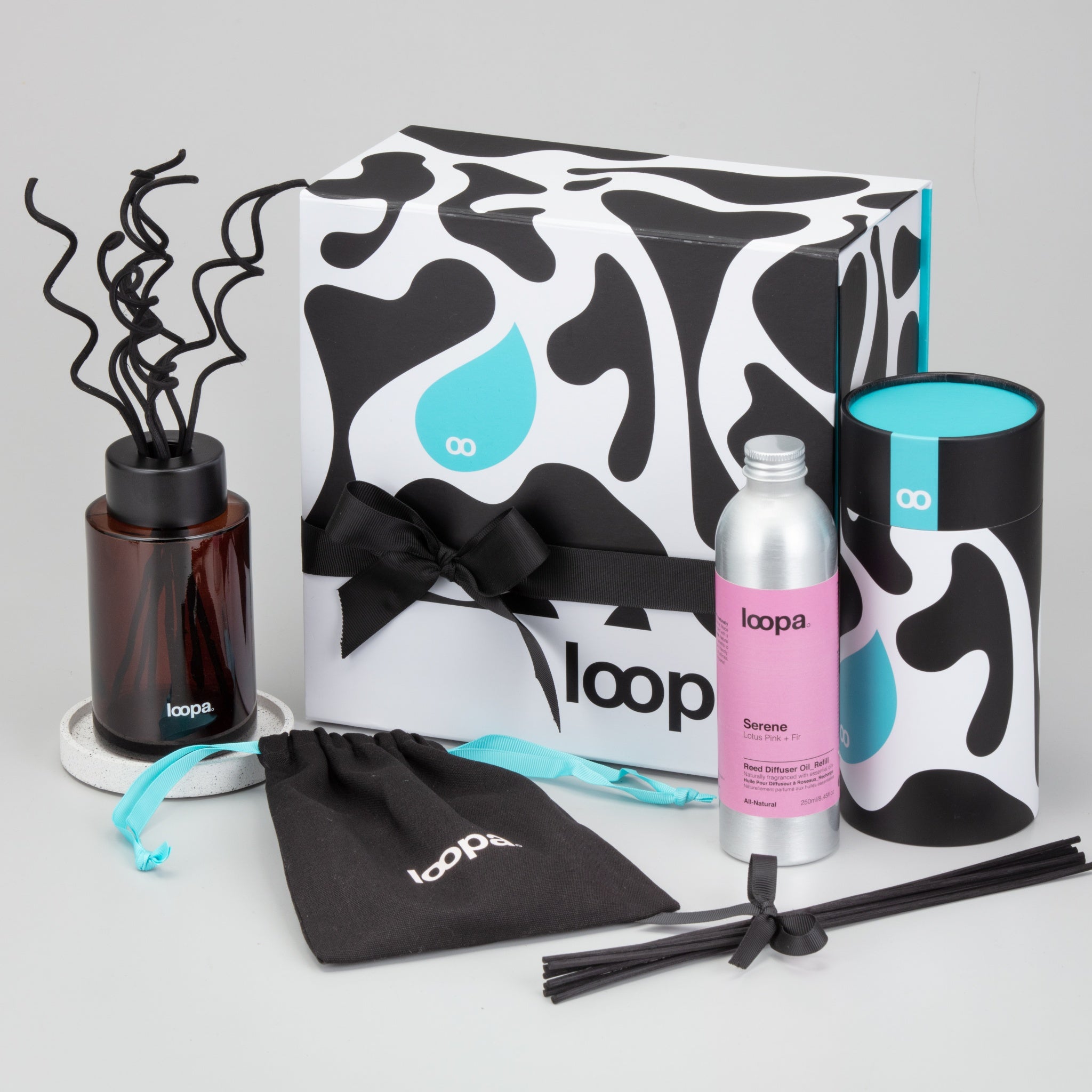 Reed Diffuser Gift Set, 250ml, Lotus Pink + Fir (Serene)