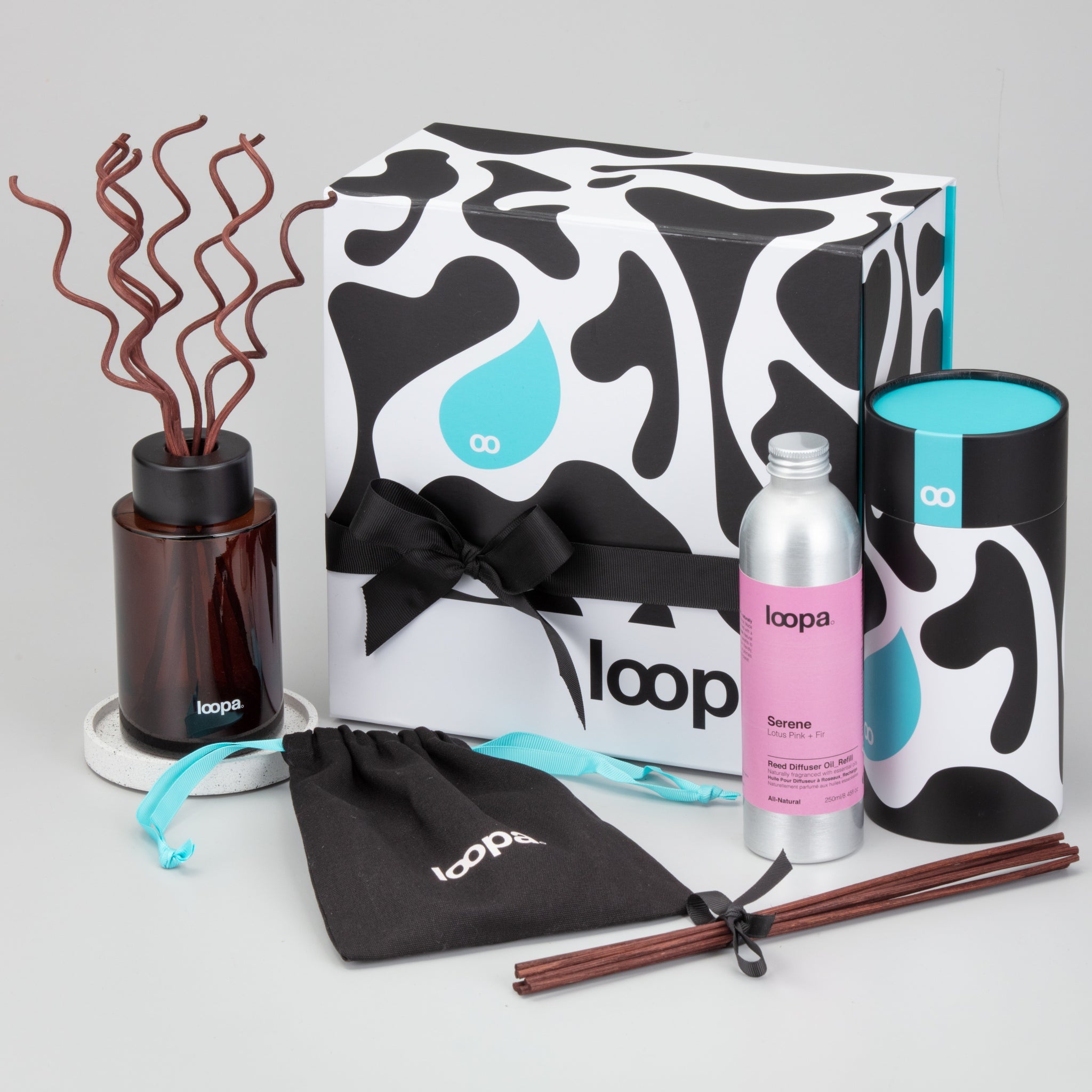 Reed Diffuser Gift Set, 250ml, Lotus Pink + Fir (Serene)
