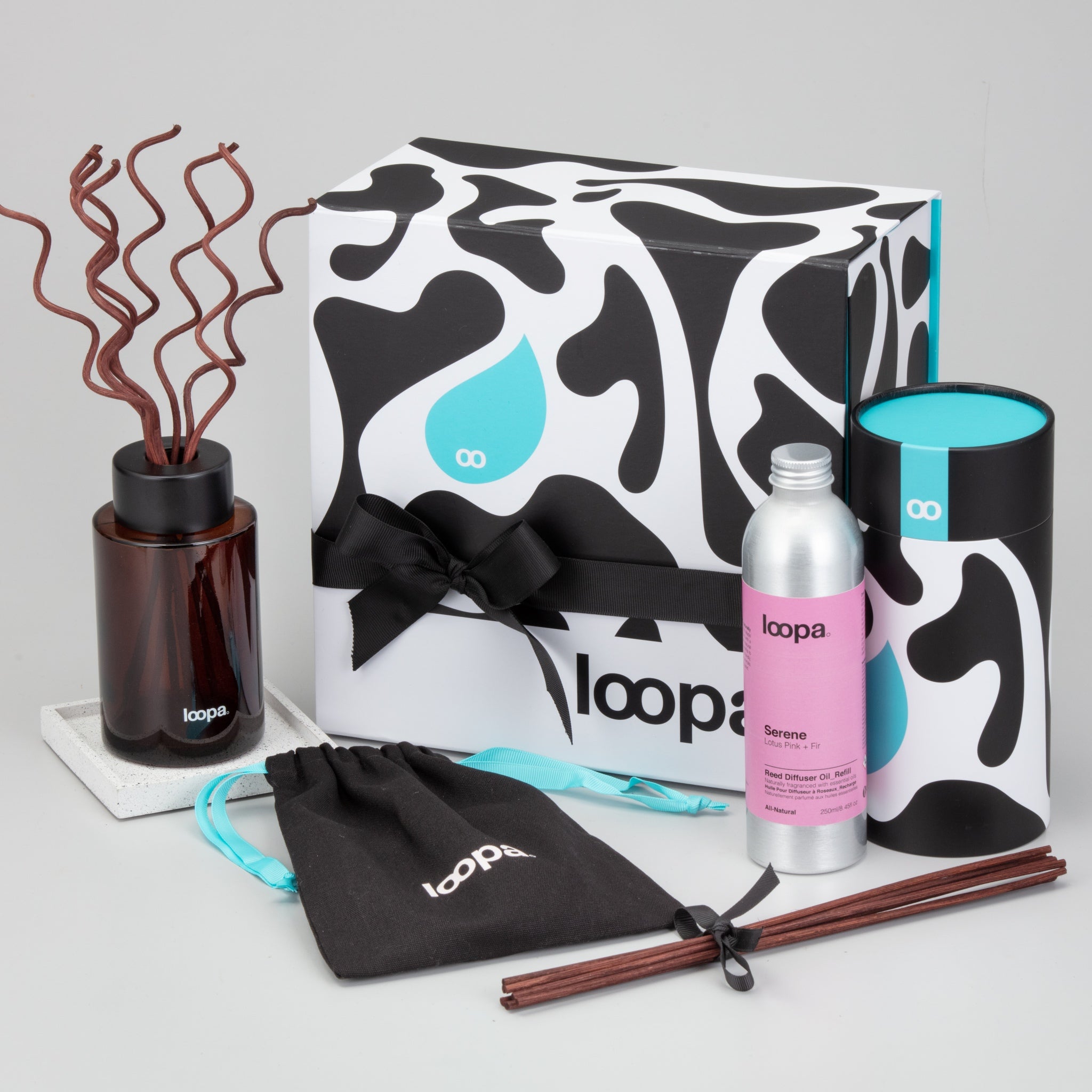 Reed Diffuser Gift Set, 250ml, Lotus Pink + Fir (Serene)