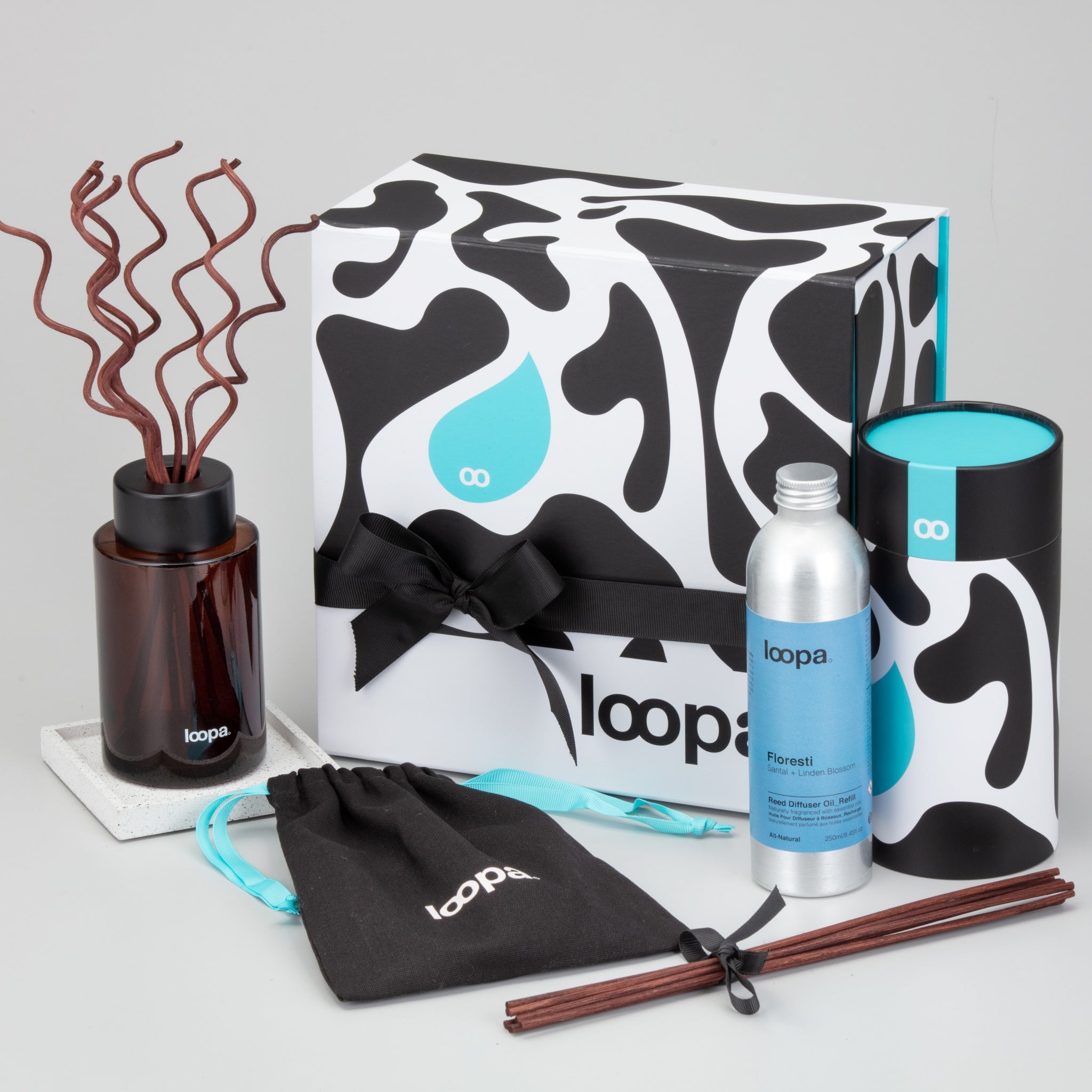 Reed Diffuser Gift Set, 250ml, Santal + Linden Blossom (Floresti)