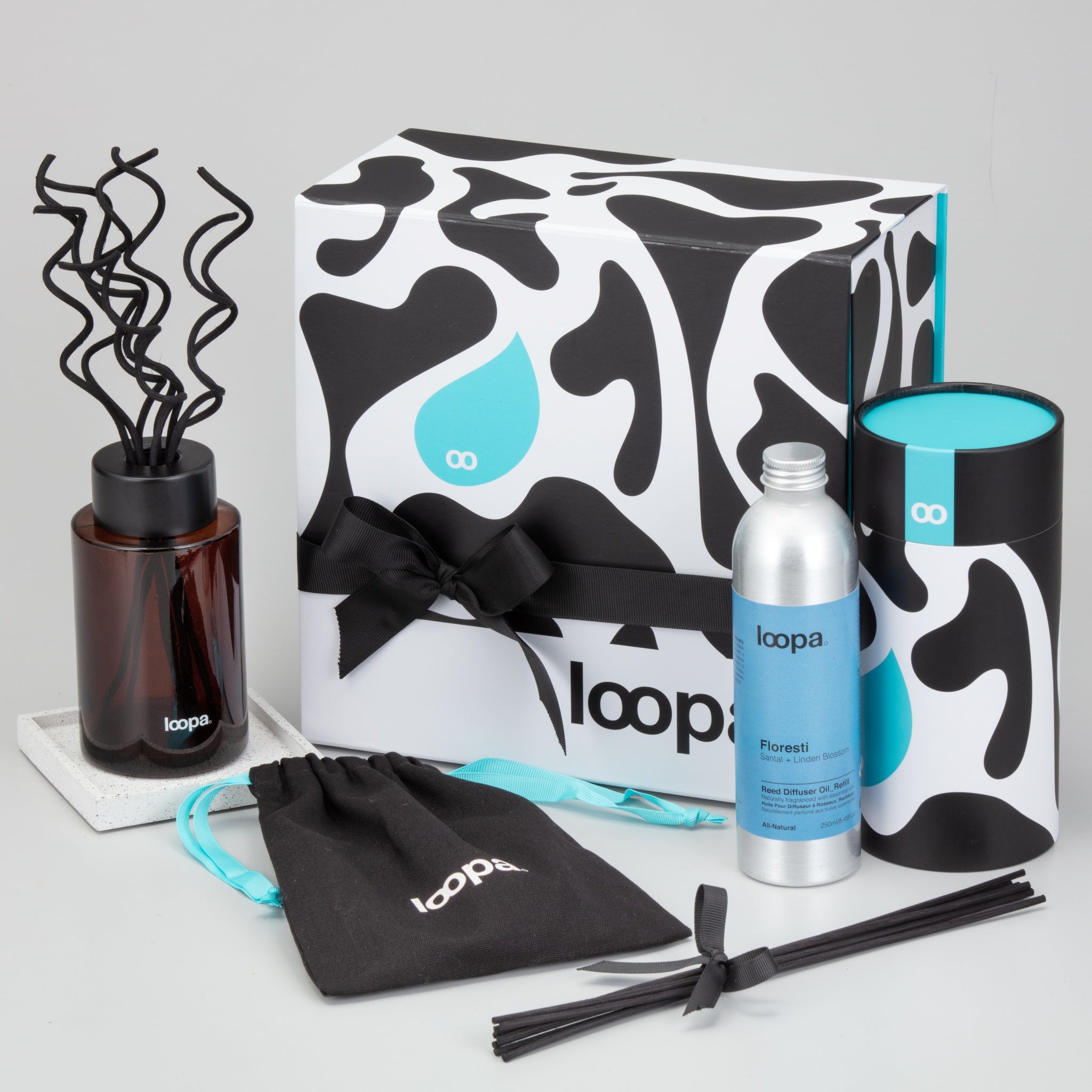 Reed Diffuser Gift Set, 250ml, Santal + Linden Blossom (Floresti)
