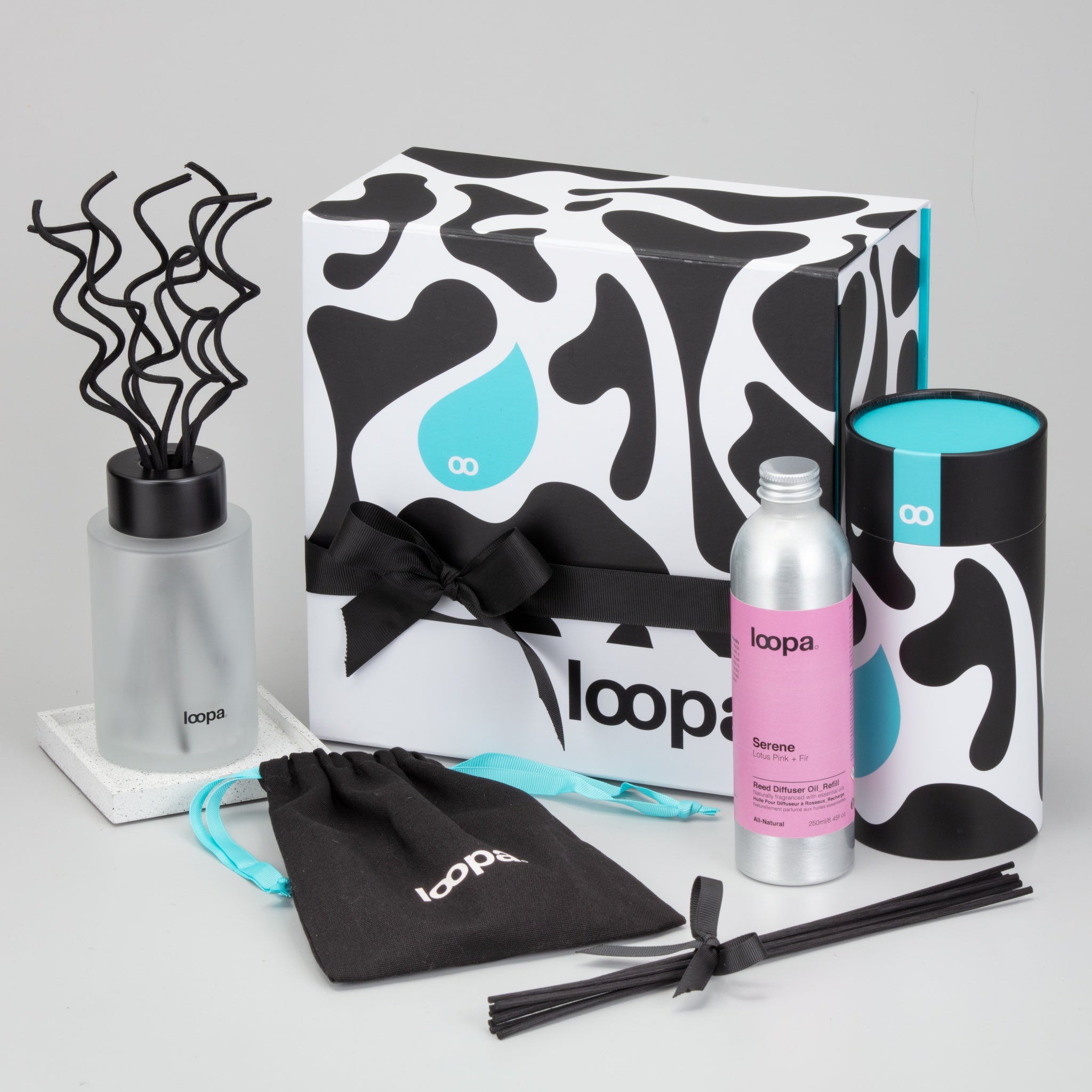 Reed Diffuser Gift Set, 250ml, Lotus Pink + Fir (Serene)