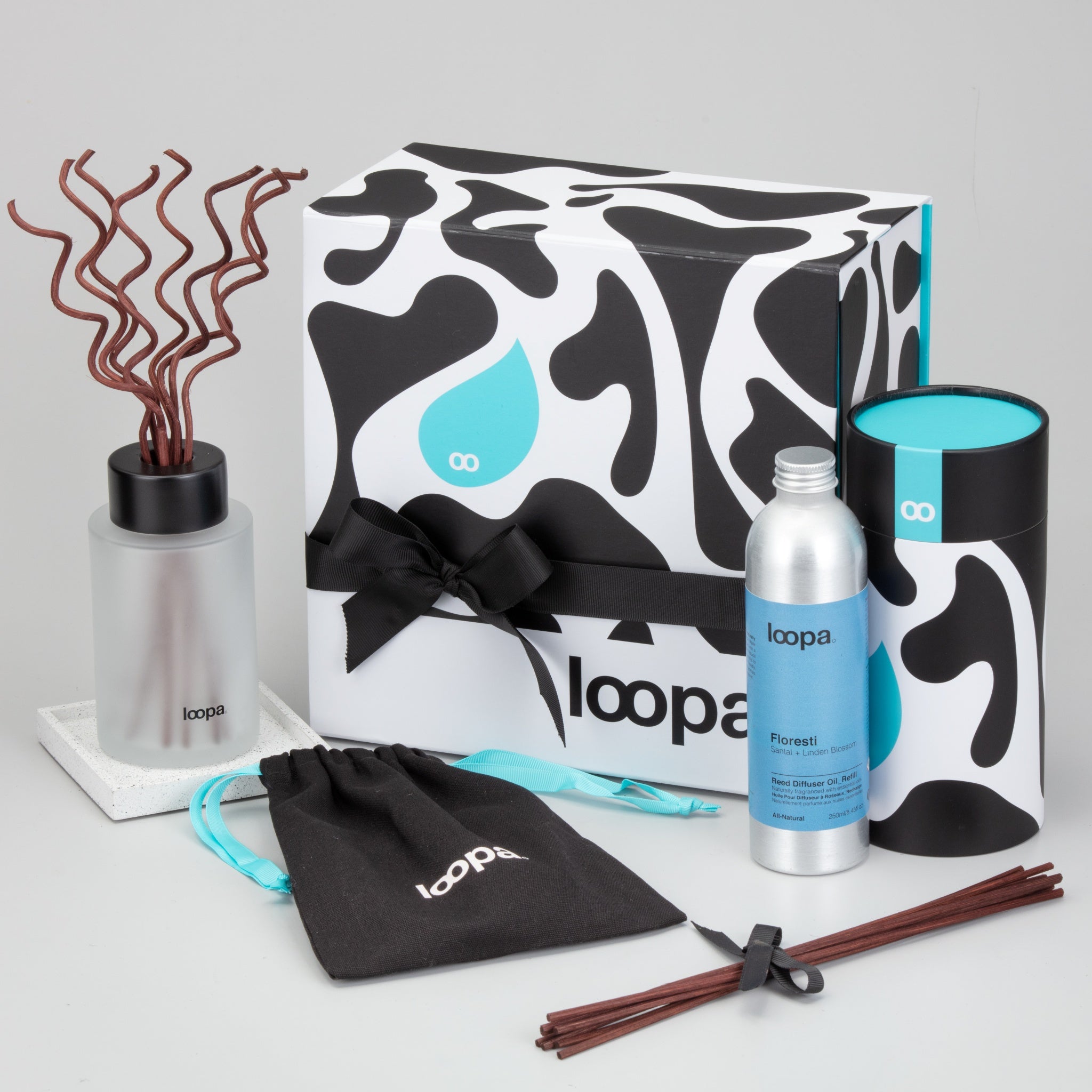 Reed Diffuser Gift Set, 250ml, Santal + Linden Blossom (Floresti)