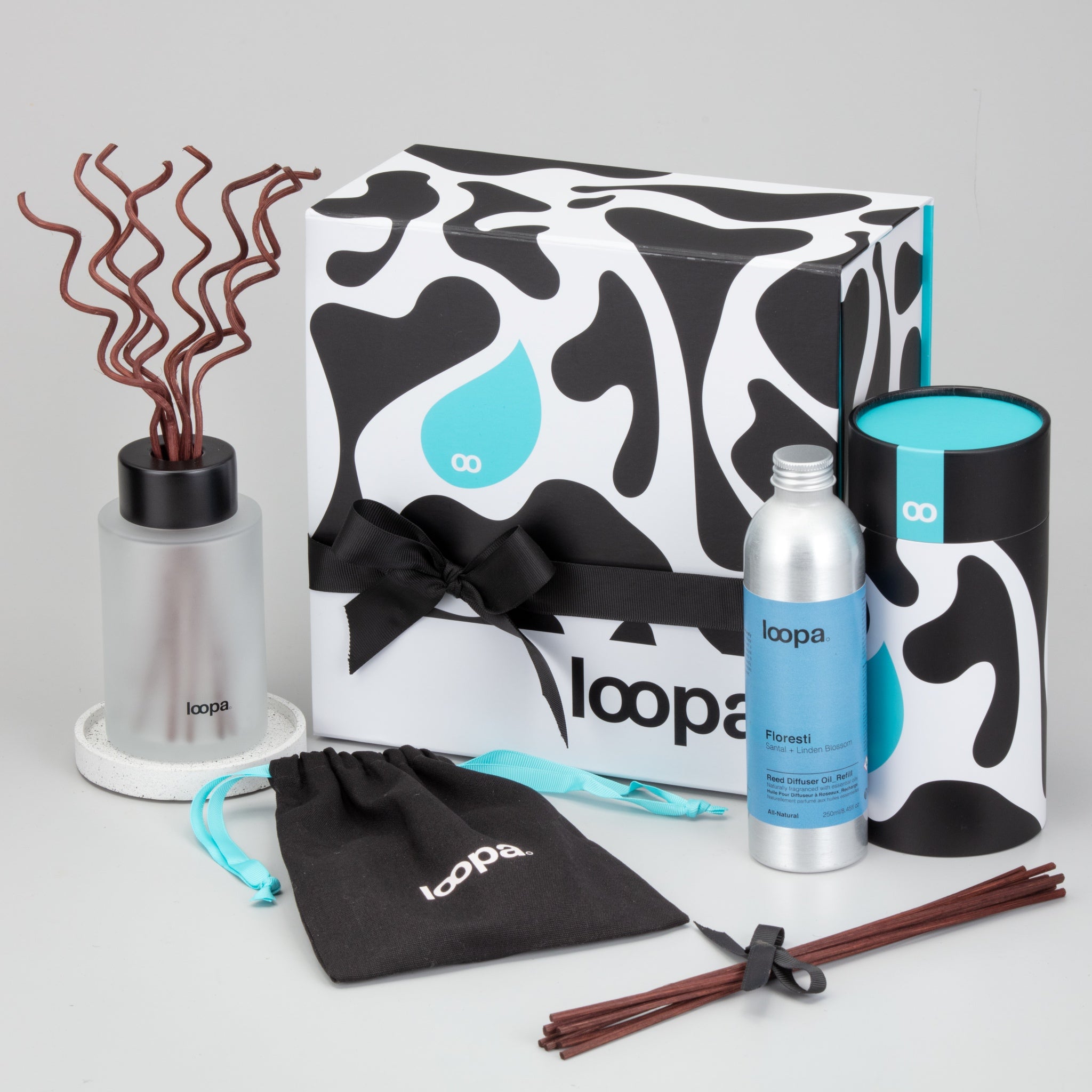 Reed Diffuser Gift Set, 250ml, Santal + Linden Blossom (Floresti)