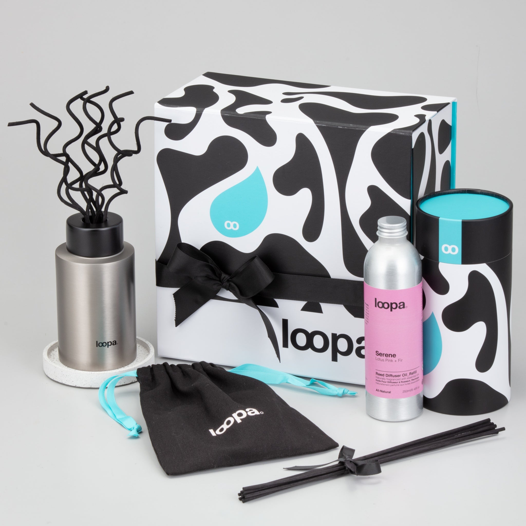 Reed Diffuser Gift Set, 250ml, Lotus Pink + Fir (Serene)