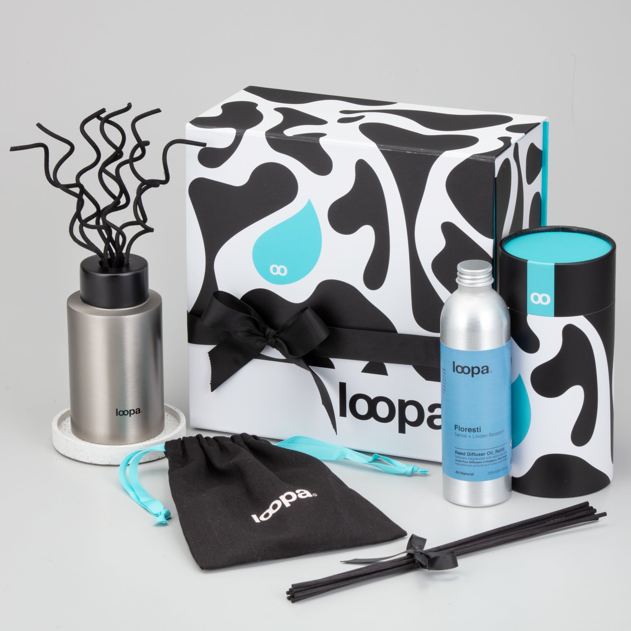 Reed Diffuser Gift Set, 250ml, Santal + Linden Blossom (Floresti)