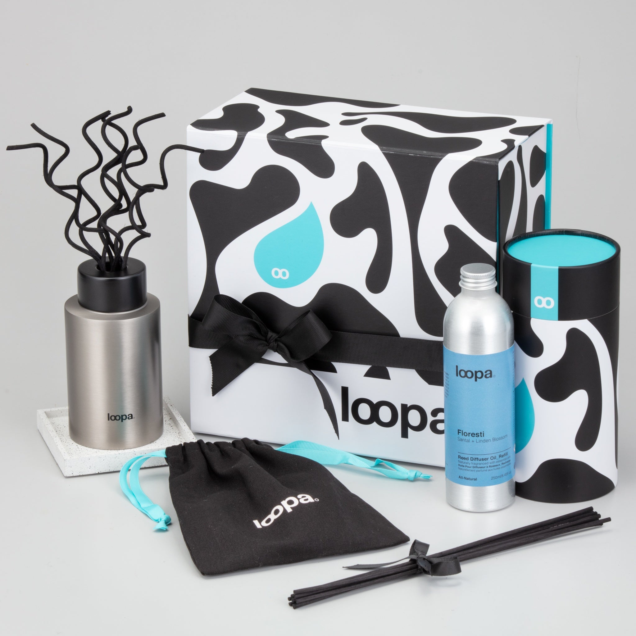 Reed Diffuser Gift Set, 250ml, Santal + Linden Blossom (Floresti)