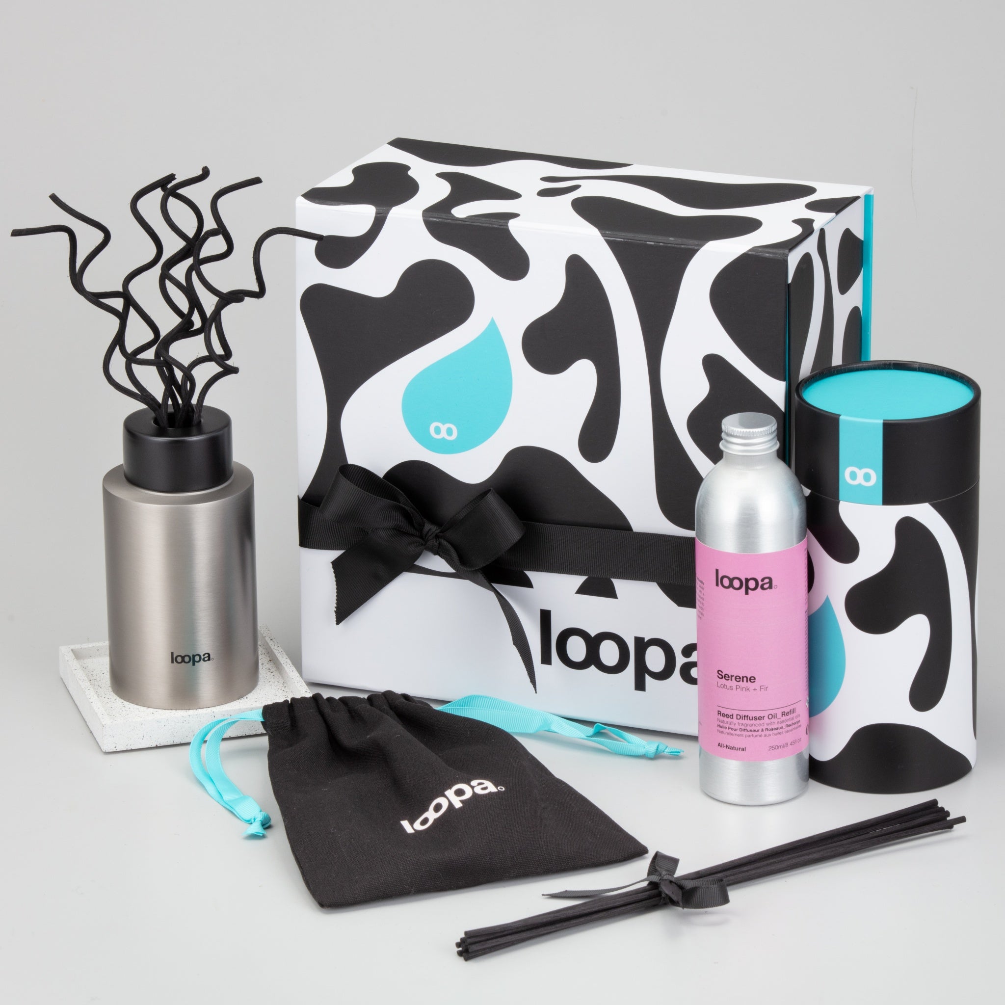 Reed Diffuser Gift Set, 250ml, Lotus Pink + Fir (Serene)