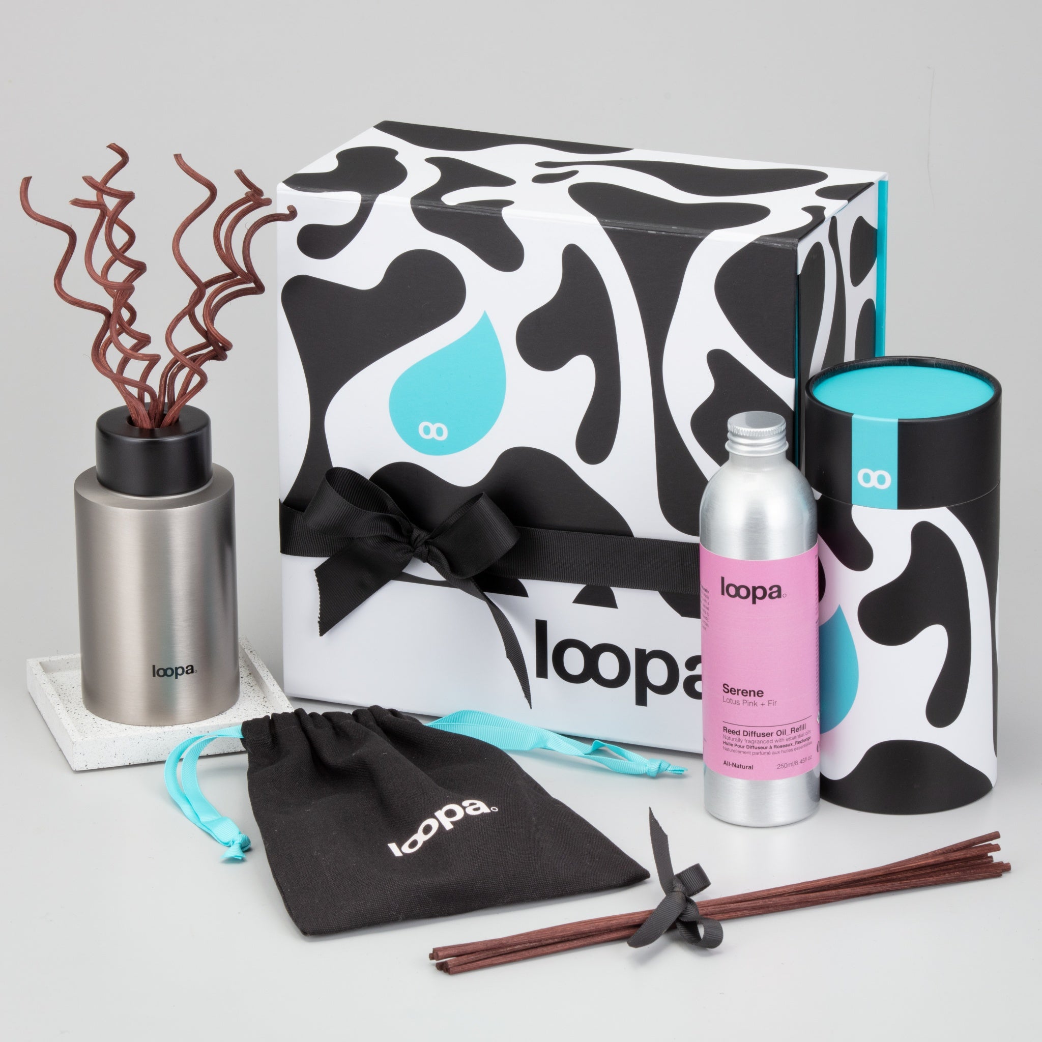 Reed Diffuser Gift Set, 250ml, Lotus Pink + Fir (Serene)