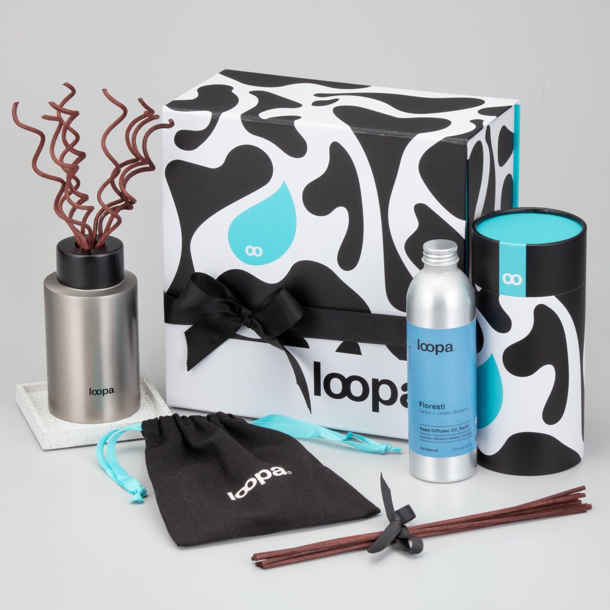 Reed Diffuser Gift Set, 250ml, Santal + Linden Blossom (Floresti)