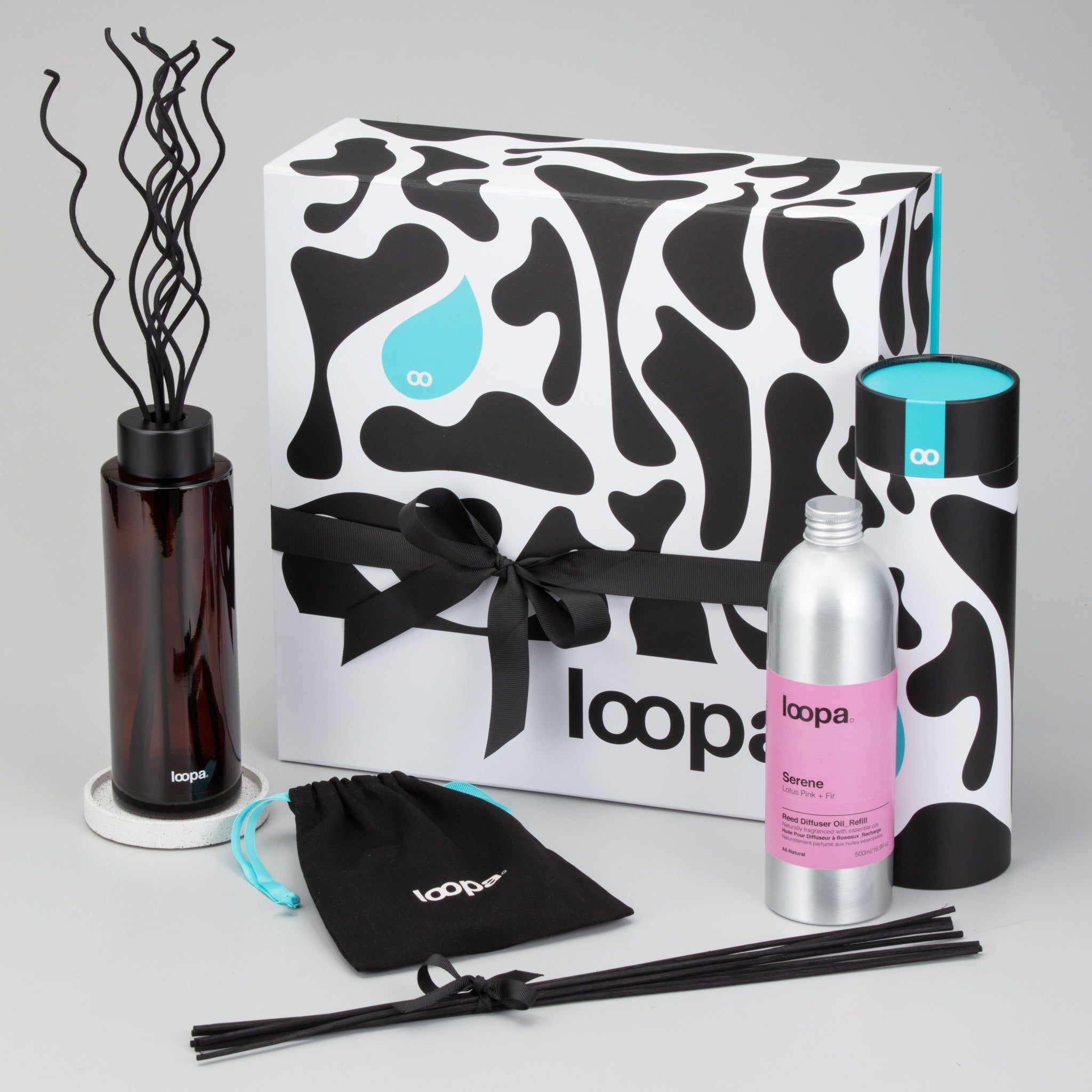 Reed Diffuser Gift Set, 500ml, Lotus Pink + Fir (Serene)
