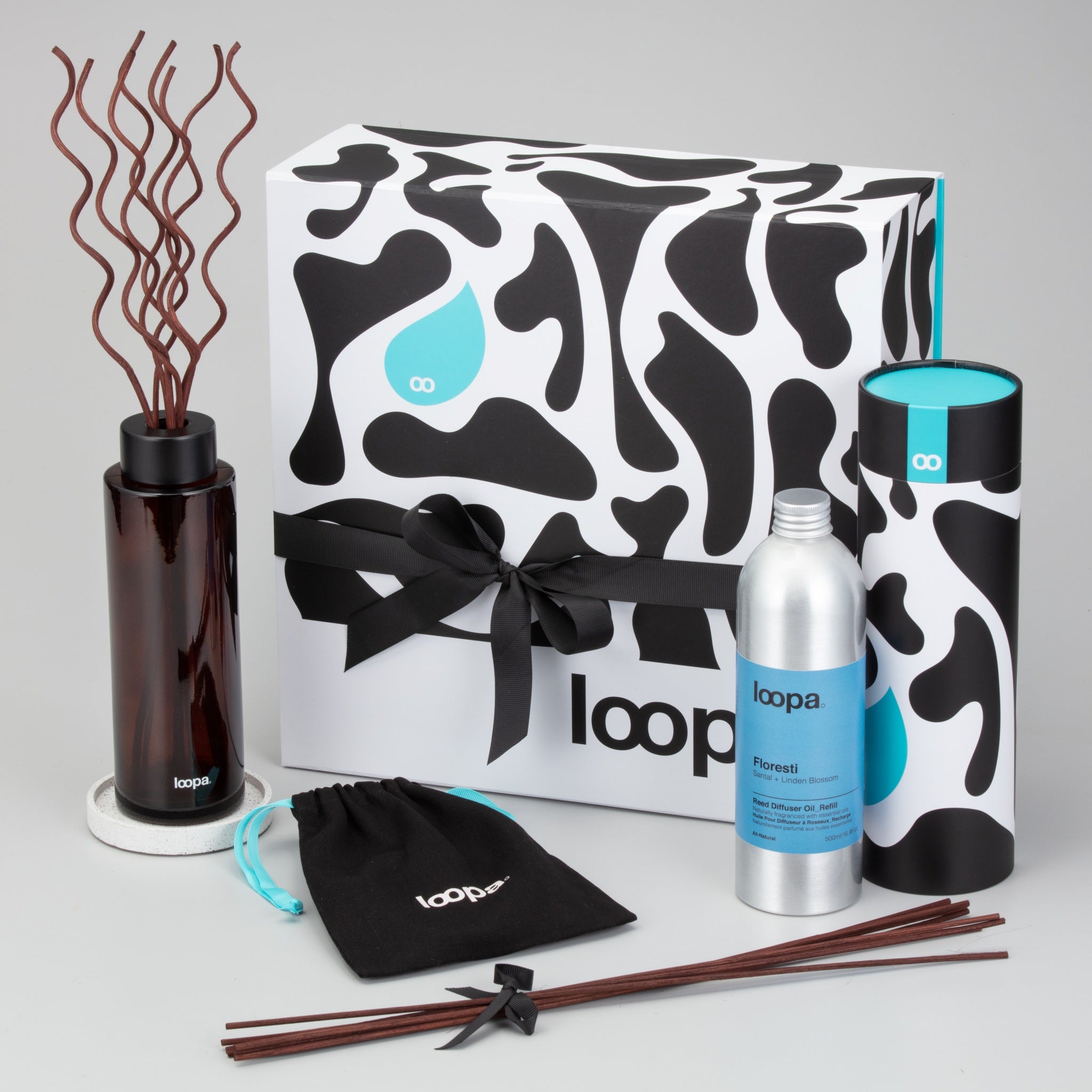 Reed Diffuser Gift Set, 500ml, Santal + Linden Blossom (Floresti)