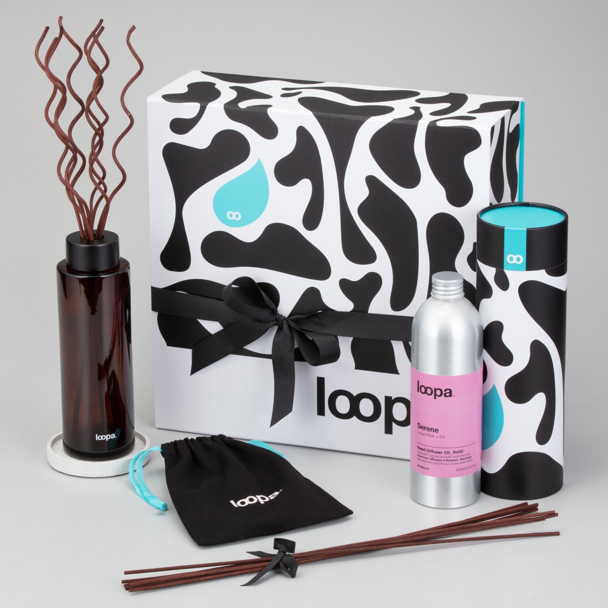 Reed Diffuser Gift Set, 500ml, Lotus Pink + Fir (Serene)