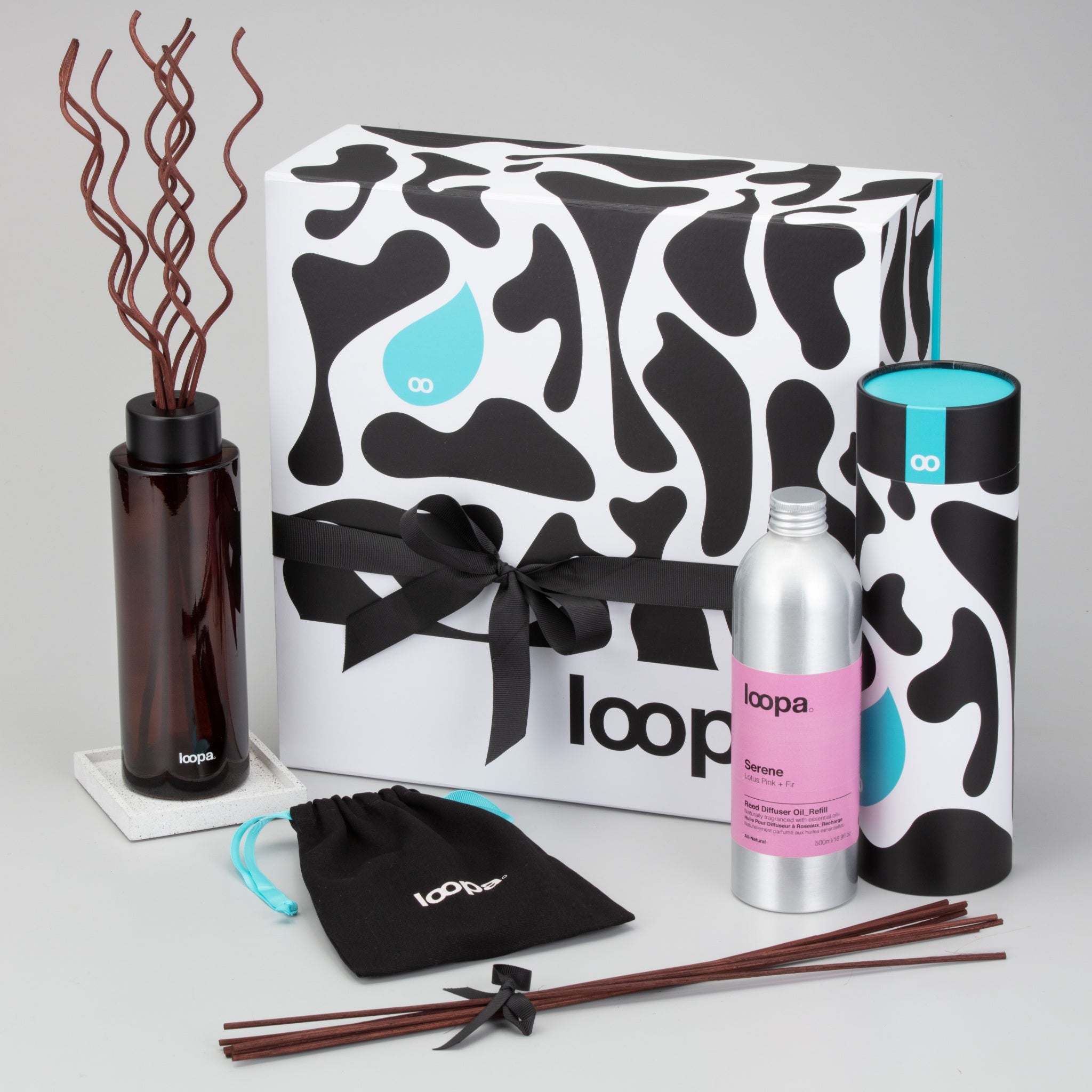 Reed Diffuser Gift Set, 500ml, Lotus Pink + Fir (Serene)