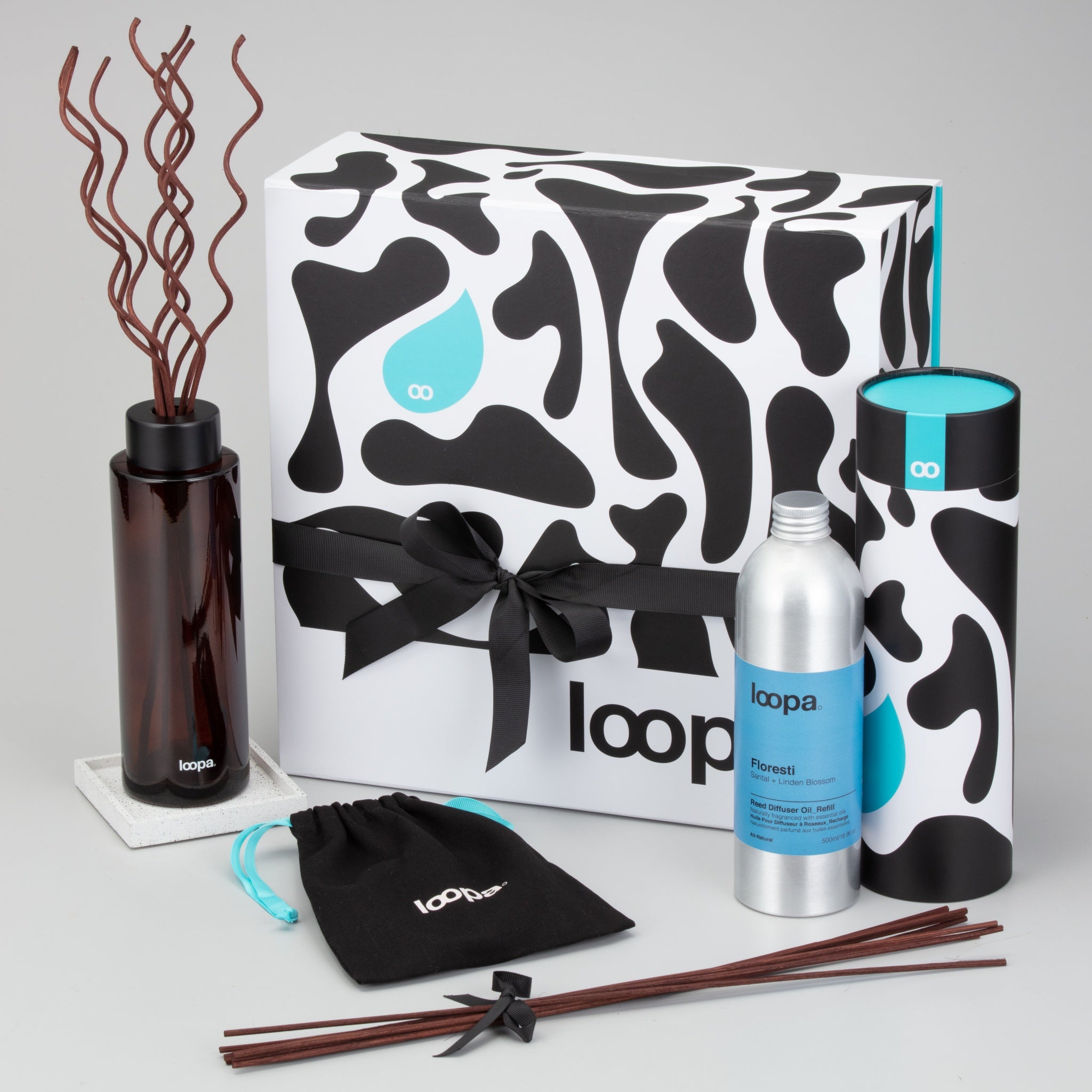 Reed Diffuser Gift Set, 500ml, Santal + Linden Blossom (Floresti)