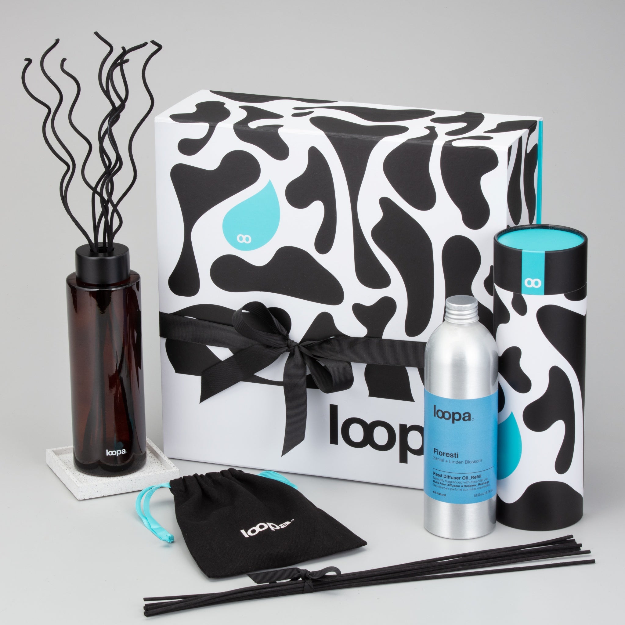 Reed Diffuser Gift Set, 500ml, Santal + Linden Blossom (Floresti)