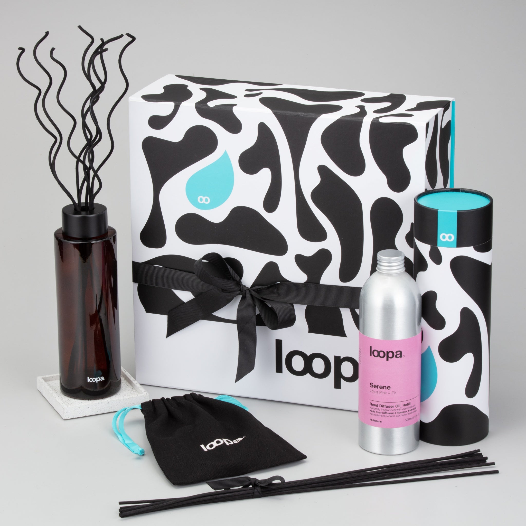 Reed Diffuser Gift Set, 500ml, Lotus Pink + Fir (Serene)