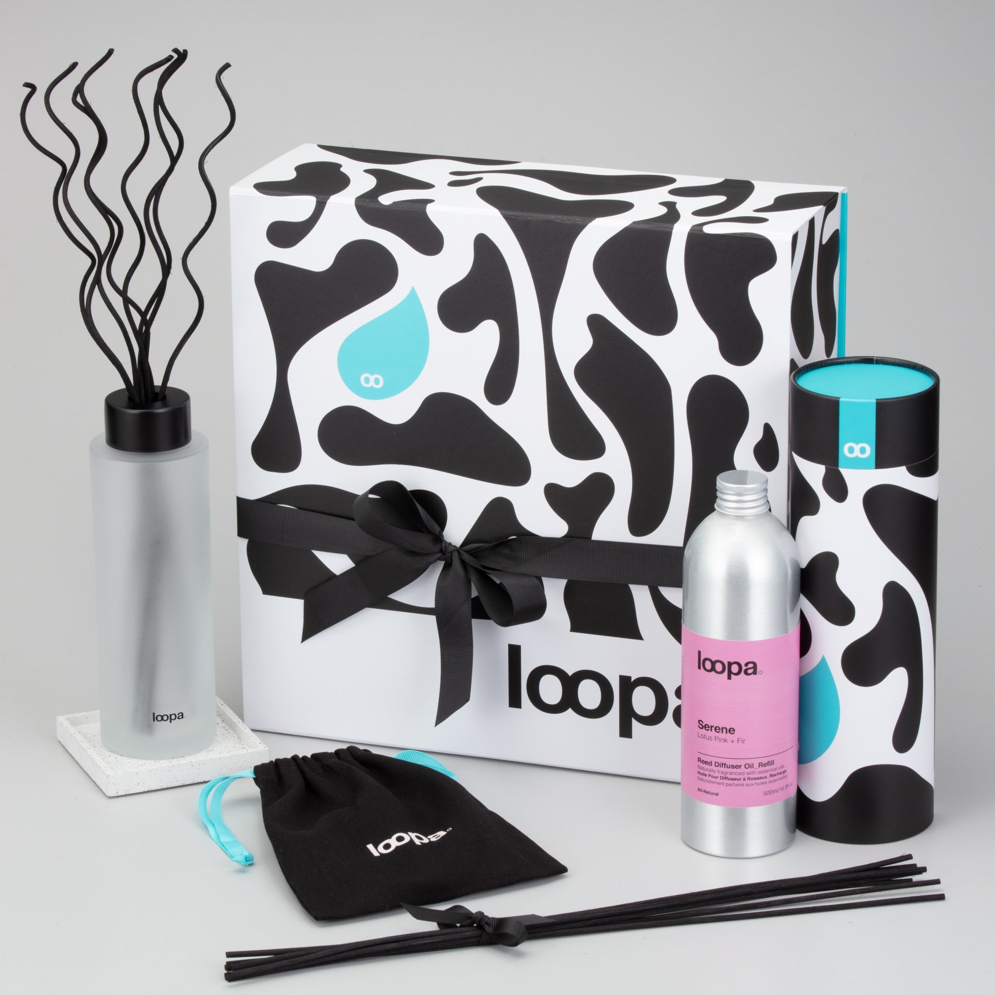 Reed Diffuser Gift Set, 500ml, Lotus Pink + Fir (Serene)