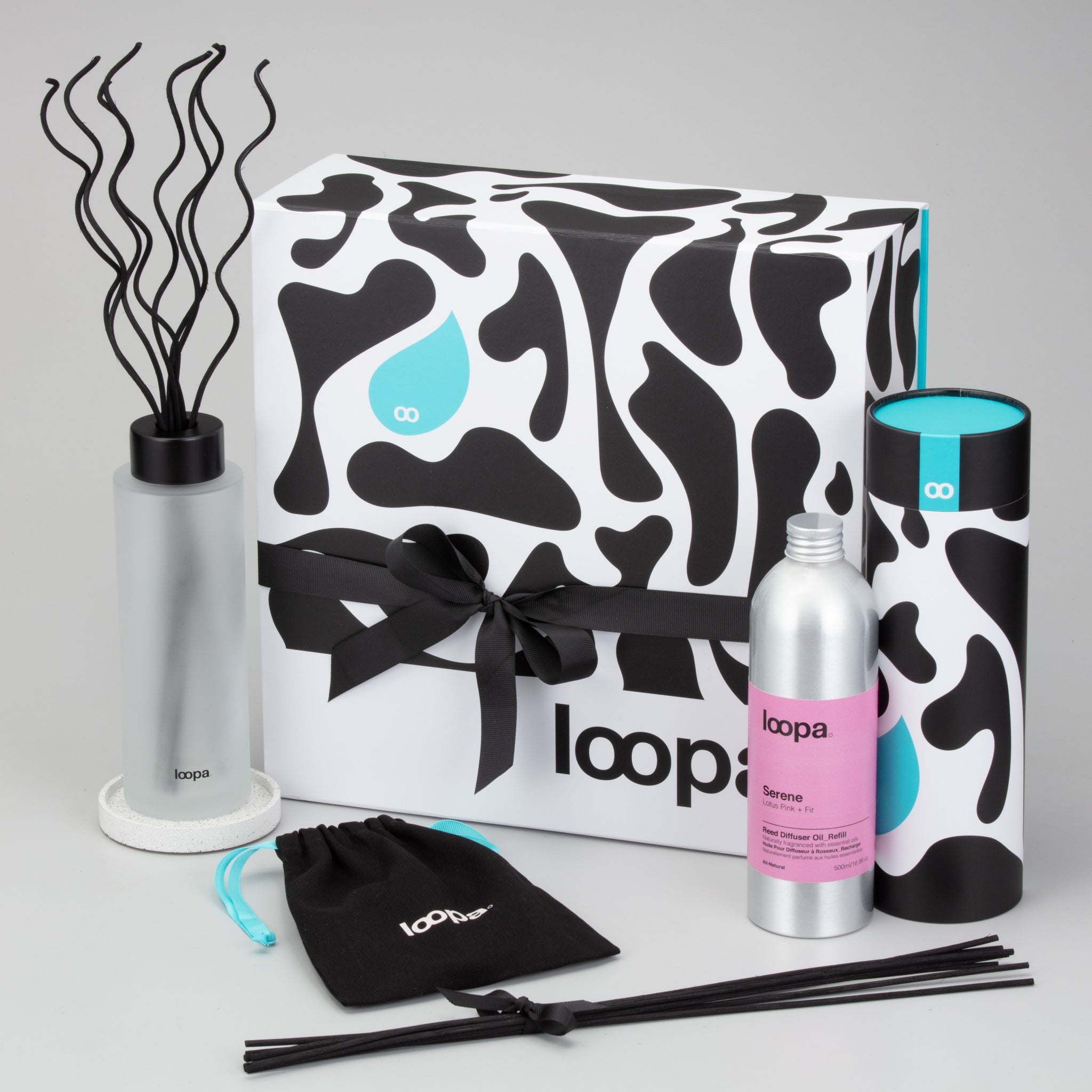 Reed Diffuser Gift Set, 500ml, Lotus Pink + Fir (Serene)
