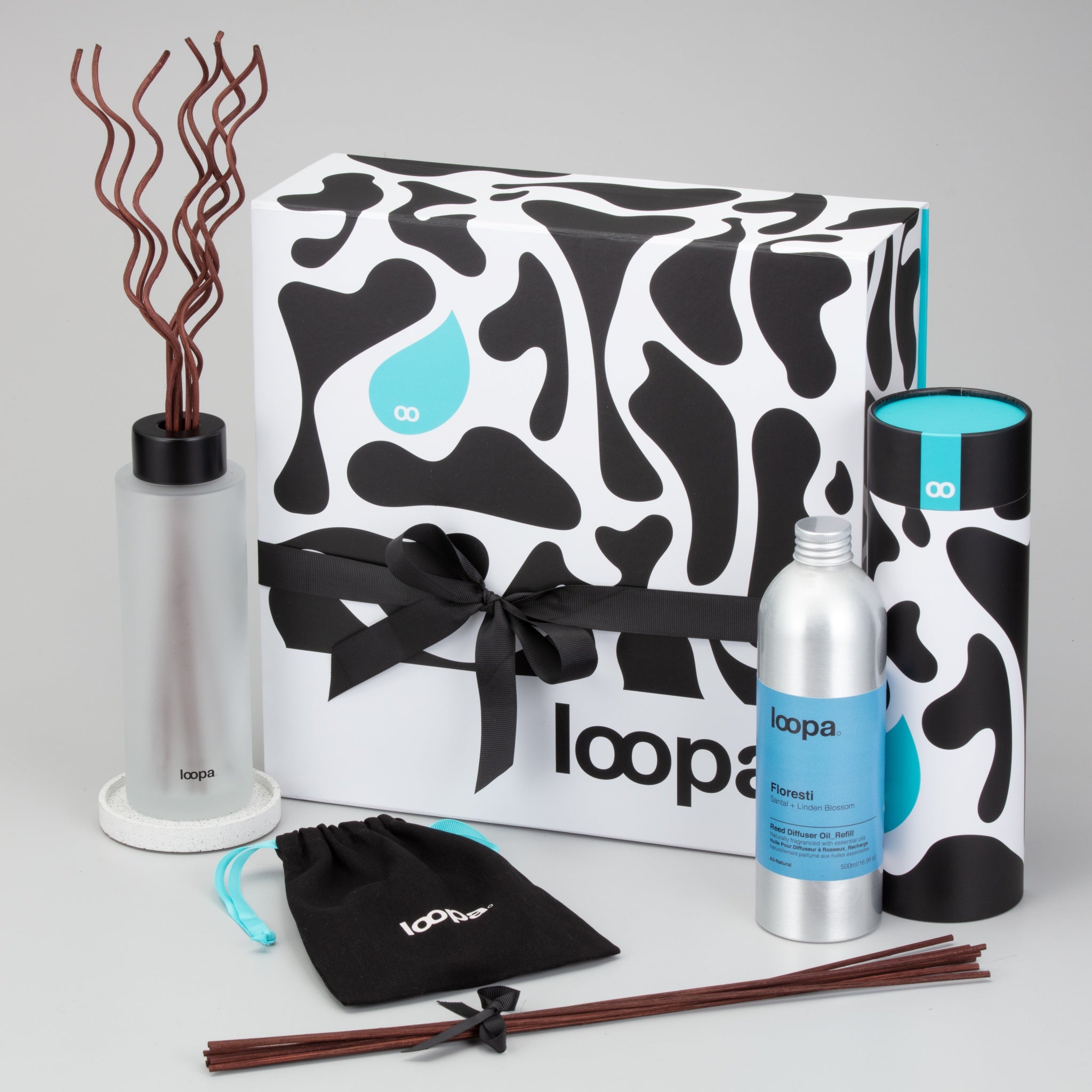 Reed Diffuser Gift Set, 500ml, Santal + Linden Blossom (Floresti)