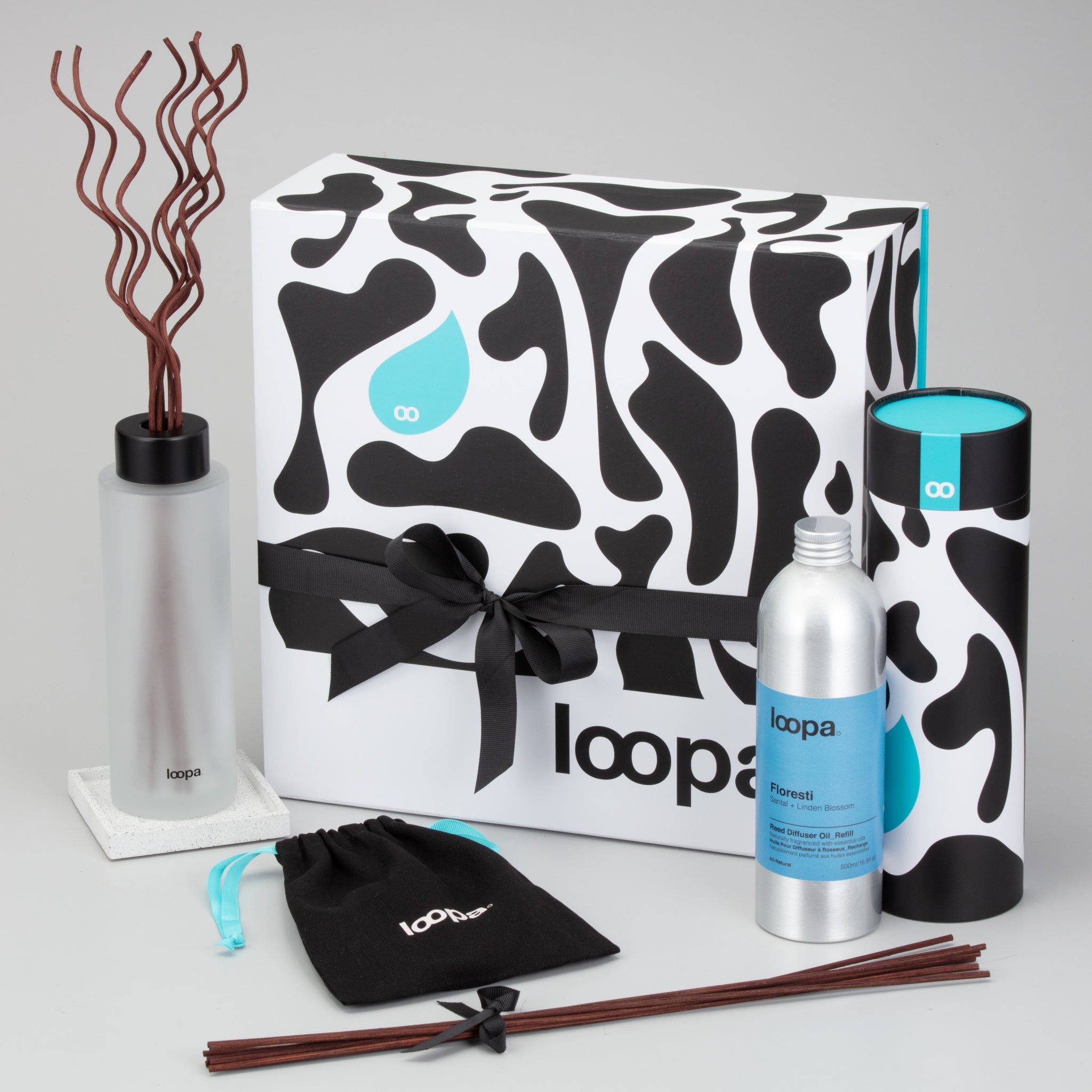 Reed Diffuser Gift Set, 500ml, Santal + Linden Blossom (Floresti)