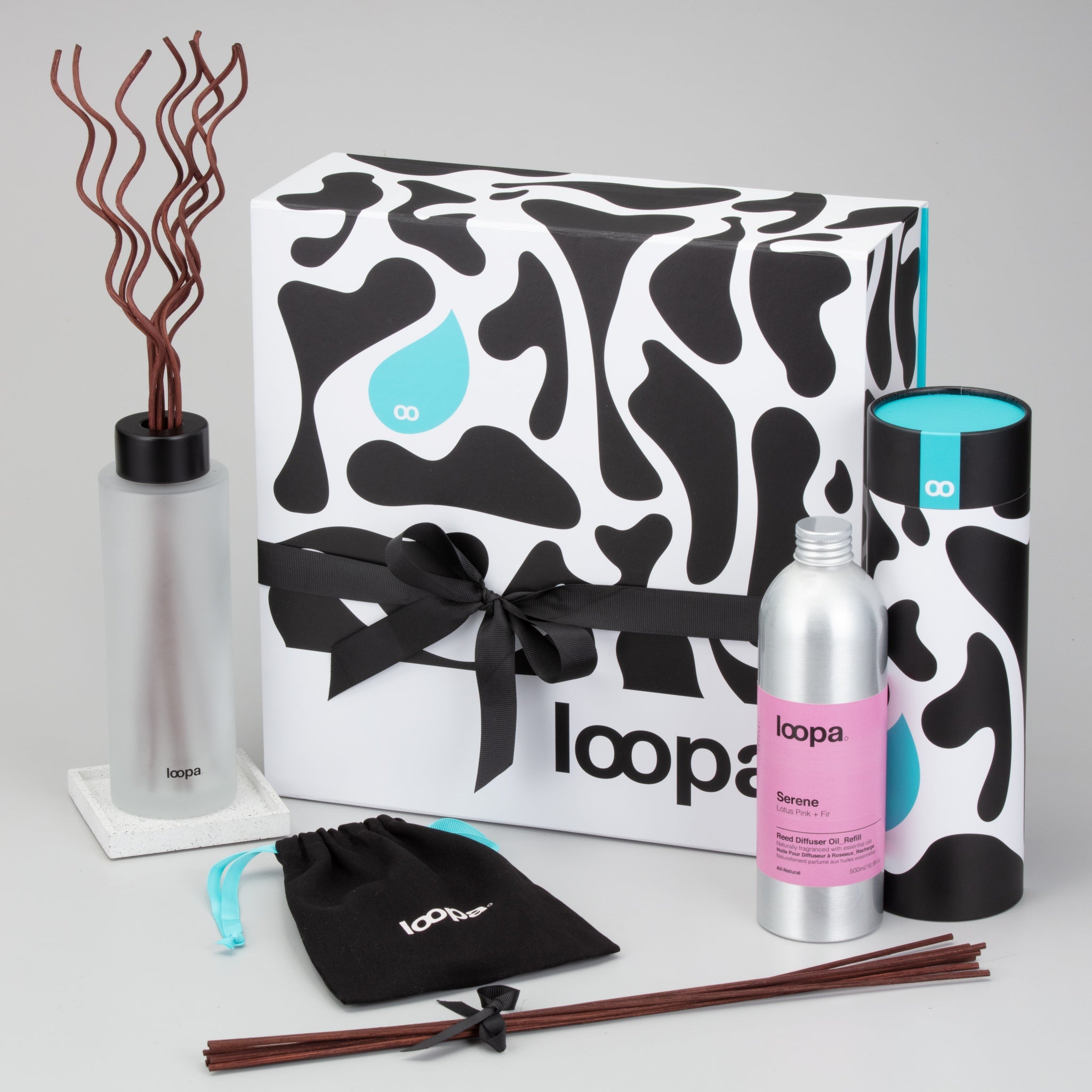 Reed Diffuser Gift Set, 500ml, Lotus Pink + Fir (Serene)
