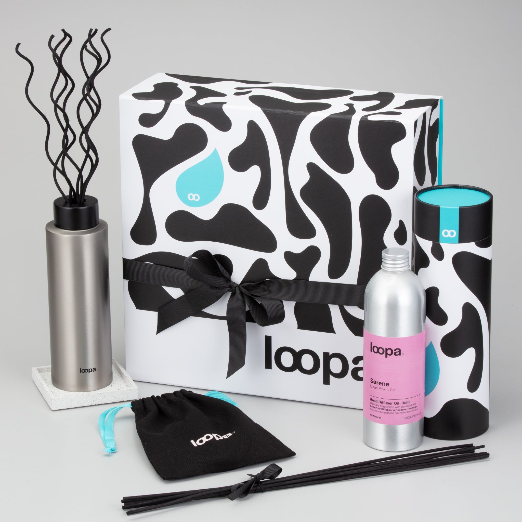 Reed Diffuser Gift Set, 500ml, Lotus Pink + Fir (Serene)