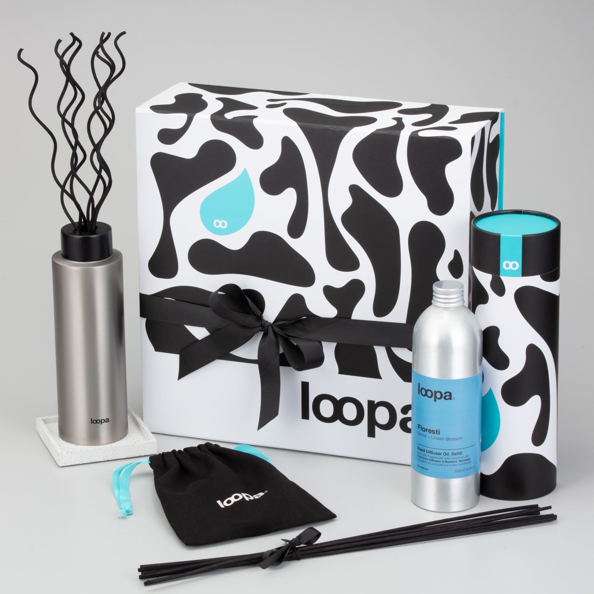 Reed Diffuser Gift Set, 500ml, Santal + Linden Blossom (Floresti)