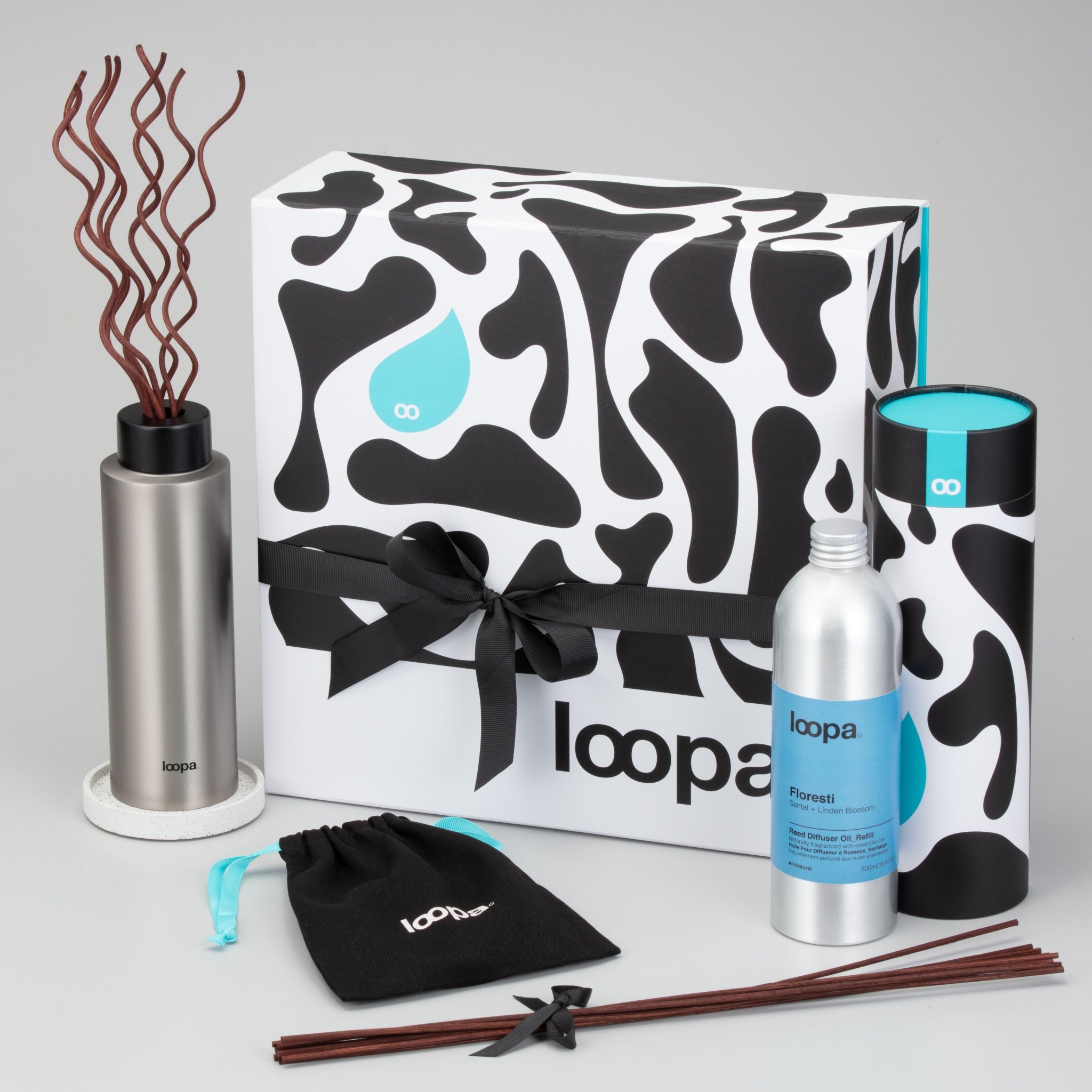 Reed Diffuser Gift Set, 500ml, Santal + Linden Blossom (Floresti)