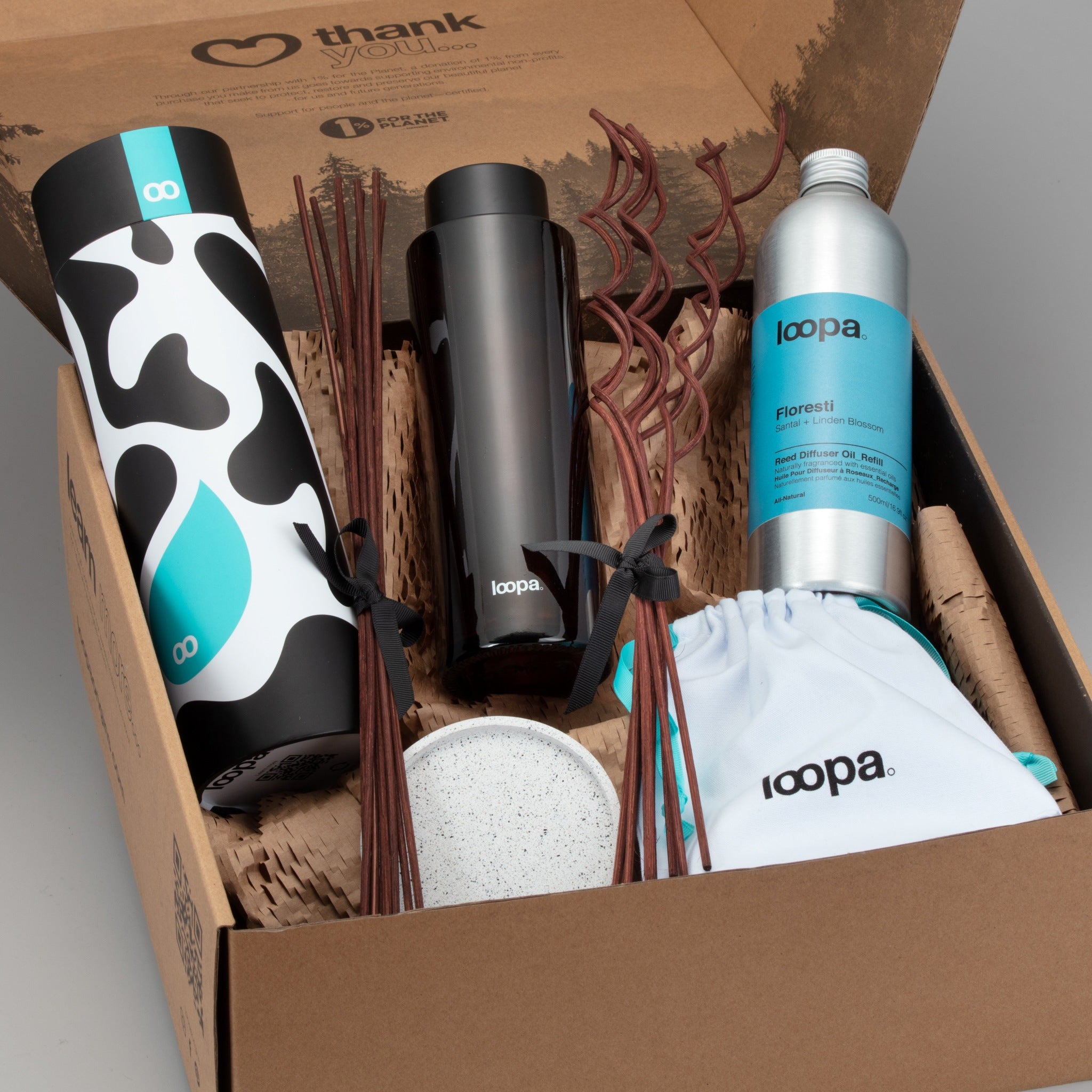 Reed Diffuser Starter Set, 500ml, Santal + Linden Blossom (Floresti)