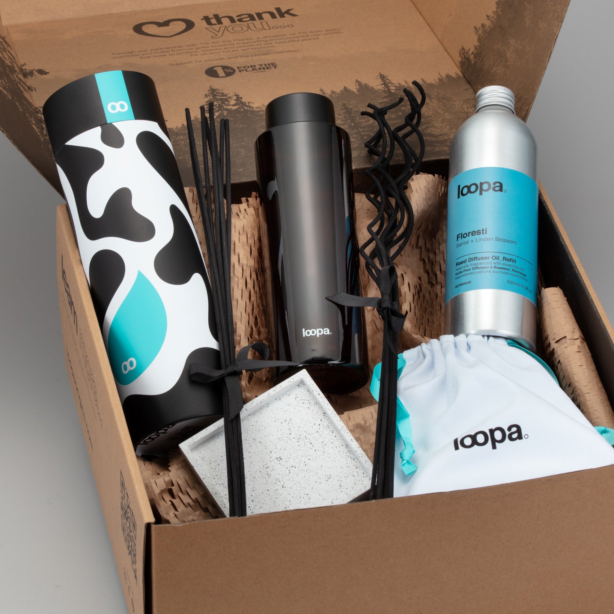 Reed Diffuser Starter Set, 500ml, Santal + Linden Blossom (Floresti)