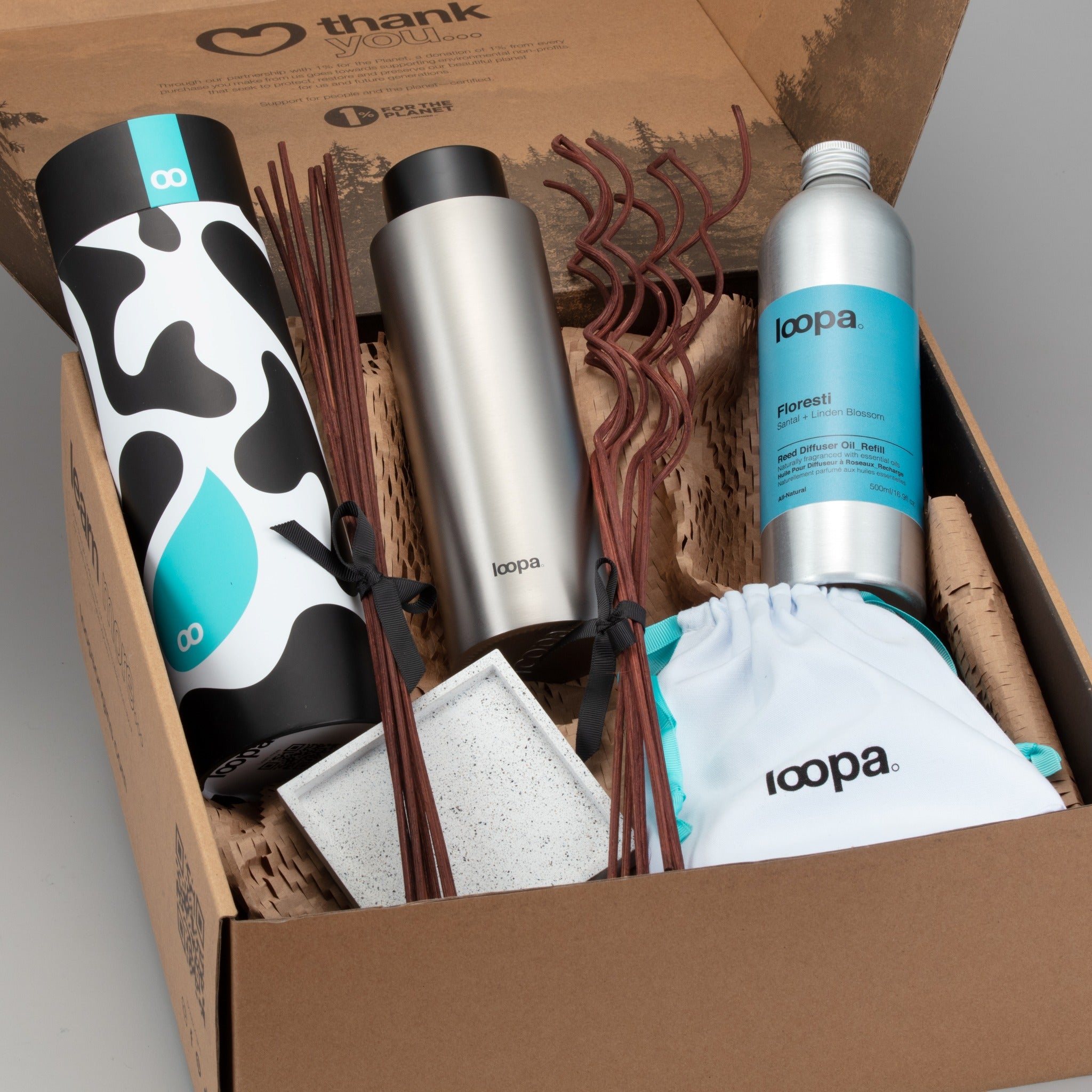 Reed Diffuser Starter Set, 500ml, Santal + Linden Blossom (Floresti)