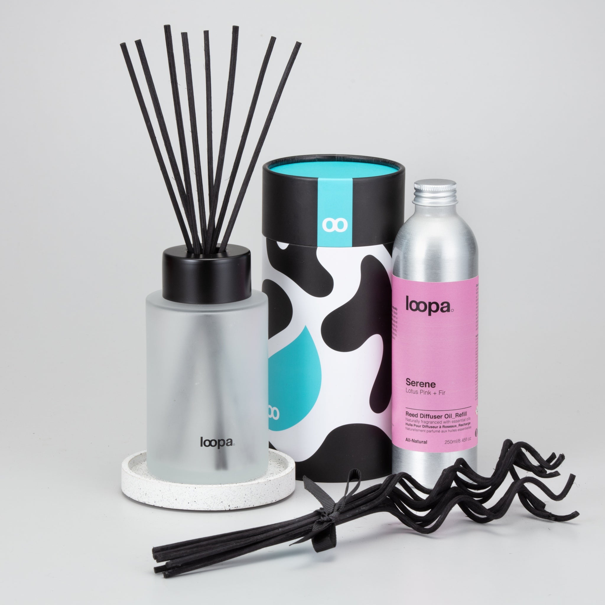 Diffuser Starter Set, 250ml, Lotus Pink + Fir (Serene)