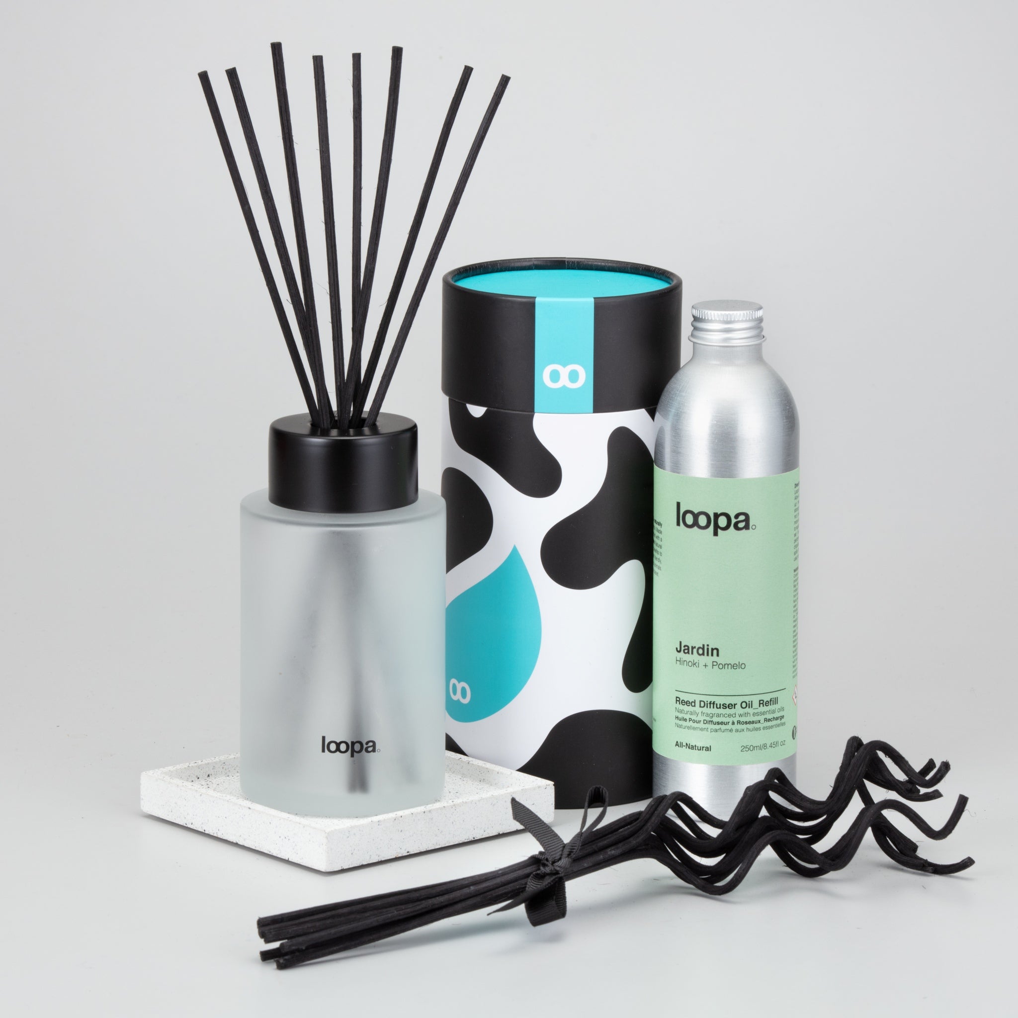 Diffuser Starter Set, 250ml, Hinoki + Pomelo (Jardin)