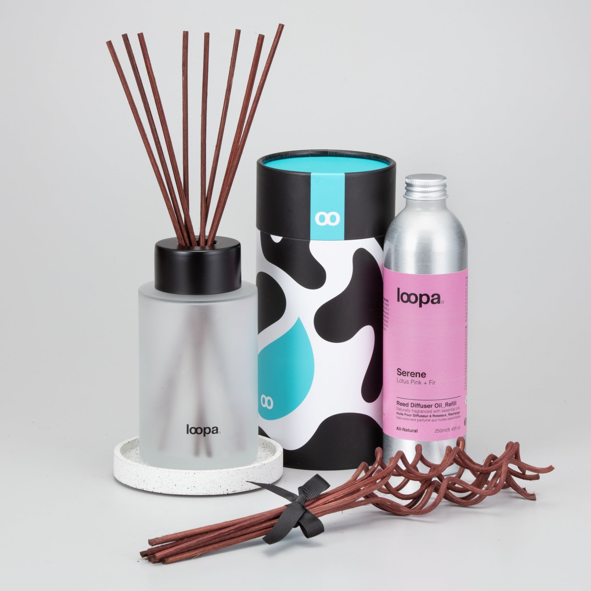 Diffuser Starter Set, 250ml, Lotus Pink + Fir (Serene)