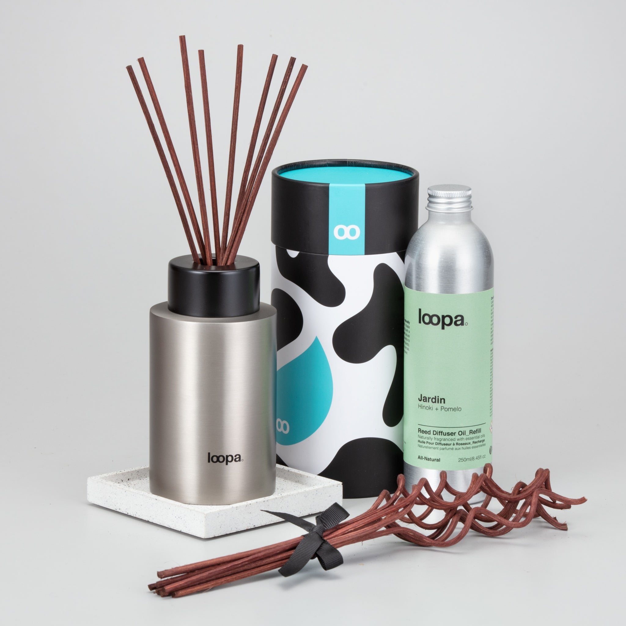 Diffuser Starter Set, 250ml, Hinoki + Pomelo (Jardin)