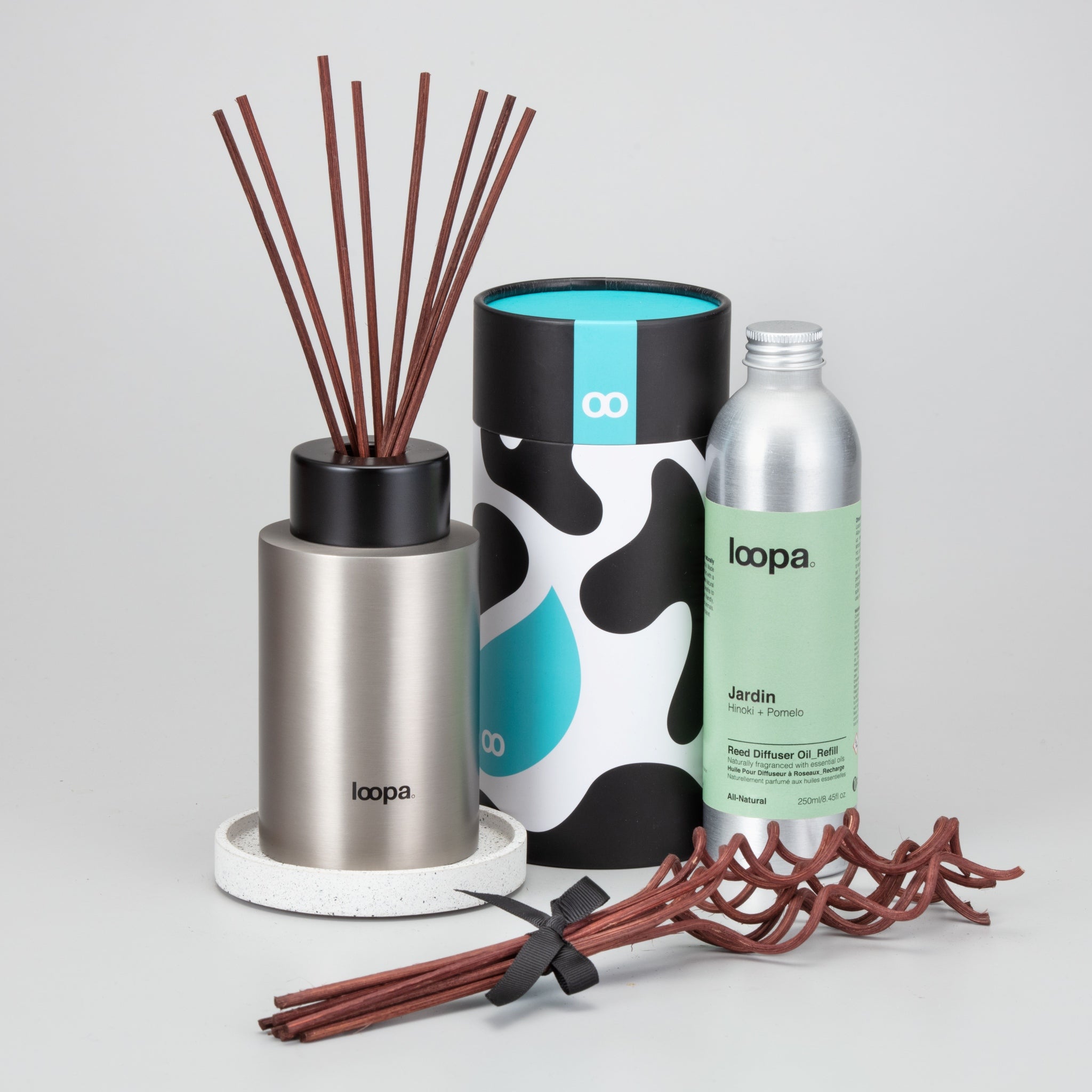 Diffuser Starter Set, 250ml, Hinoki + Pomelo (Jardin)