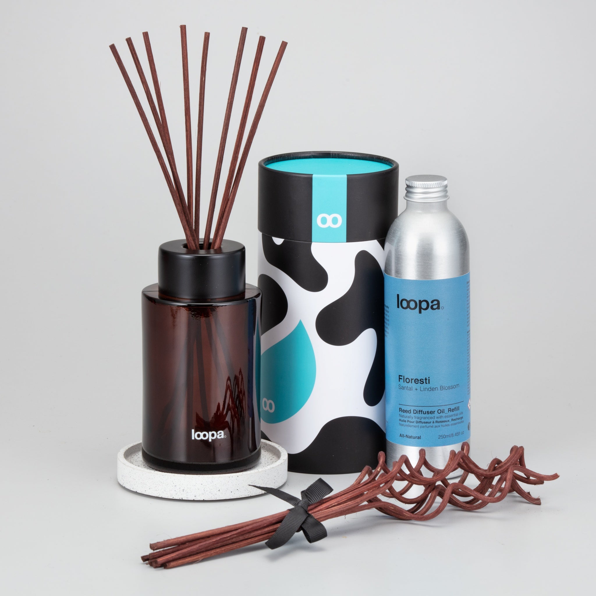 Diffuser Starter Set, 250ml, Santal + Linden Blossom (Floresti)