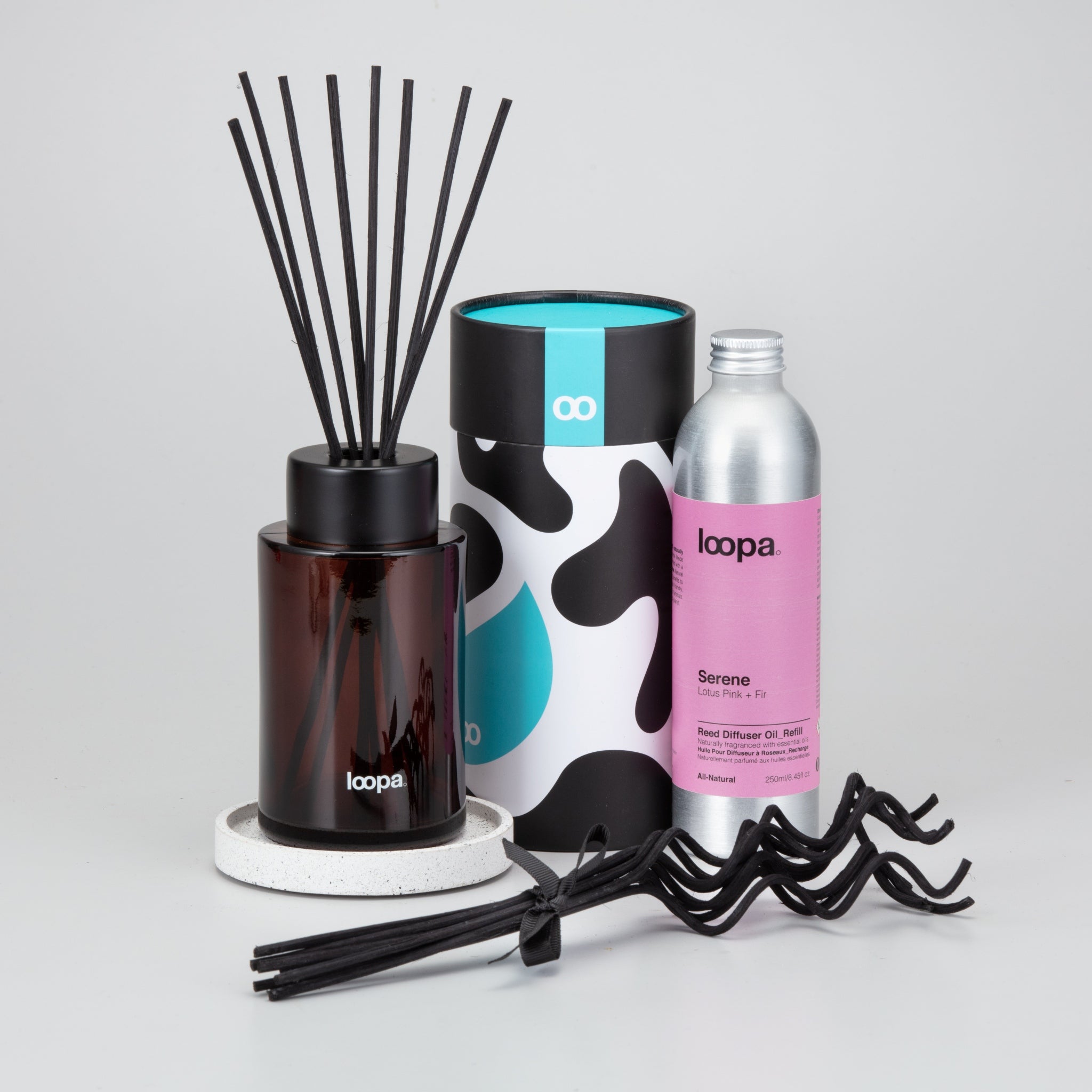 Diffuser Starter Set, 250ml, Lotus Pink + Fir (Serene)